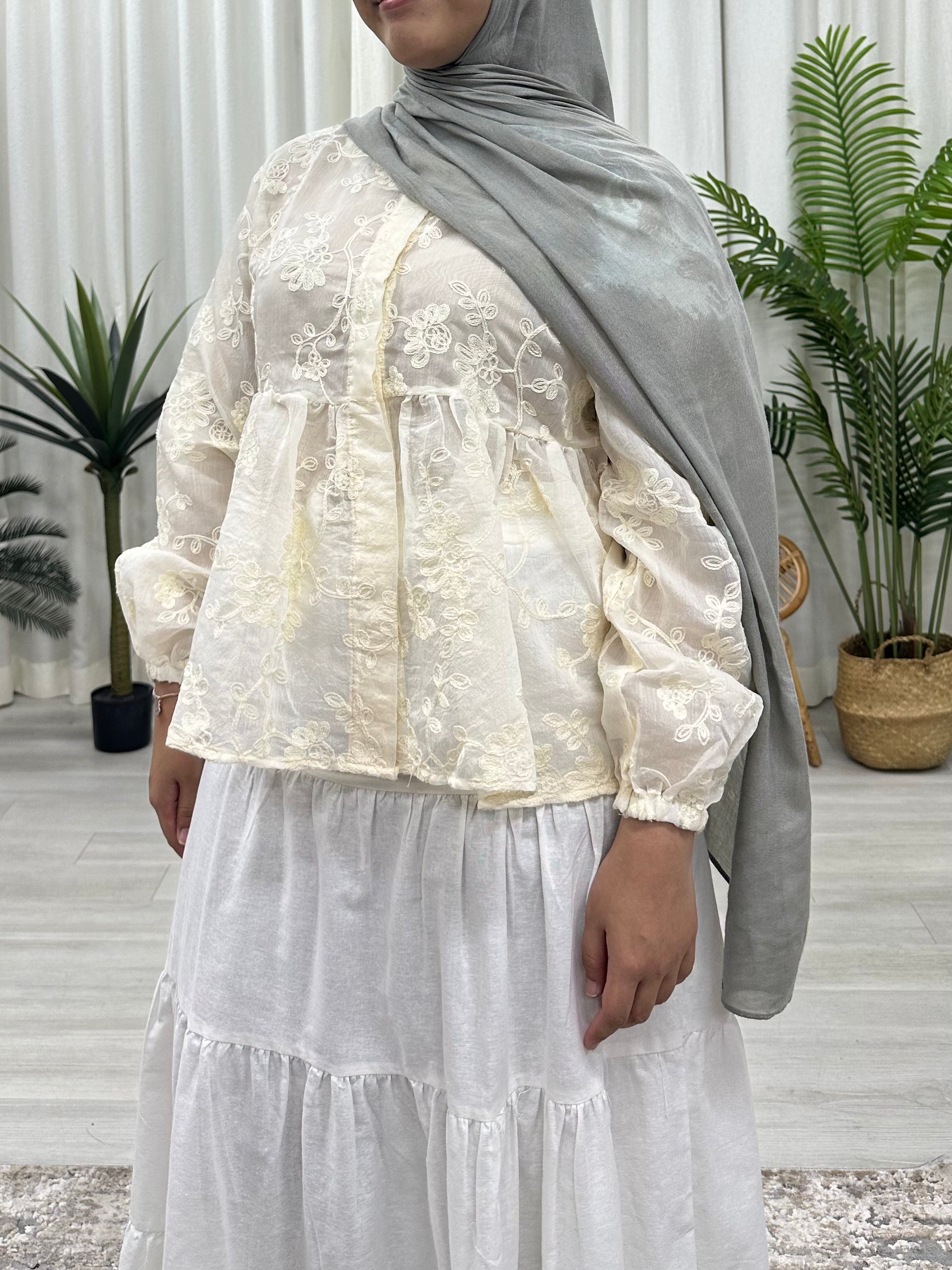 Rumi Embroidered Petals Top