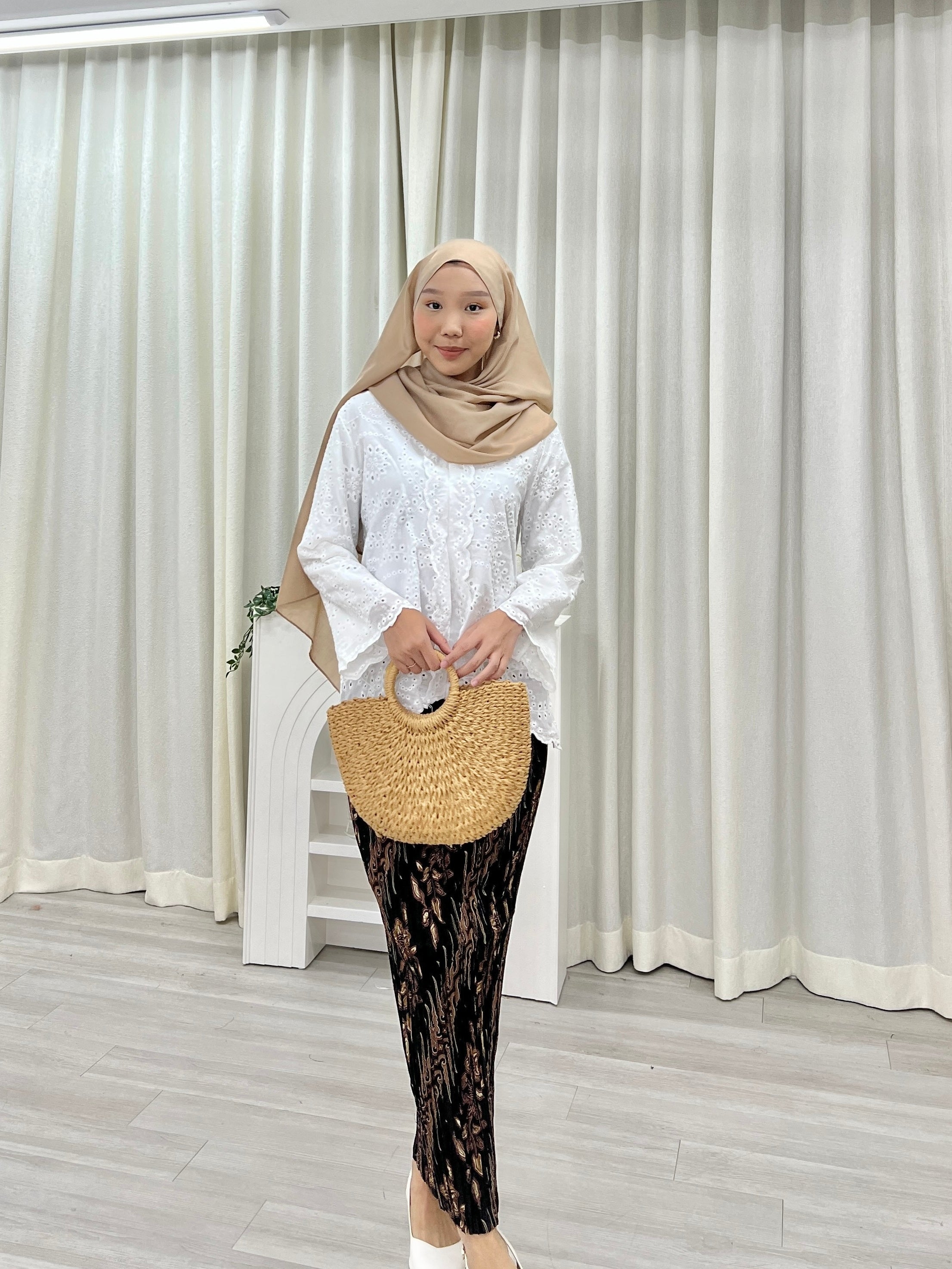 Zara Kebaya Eyelet Top