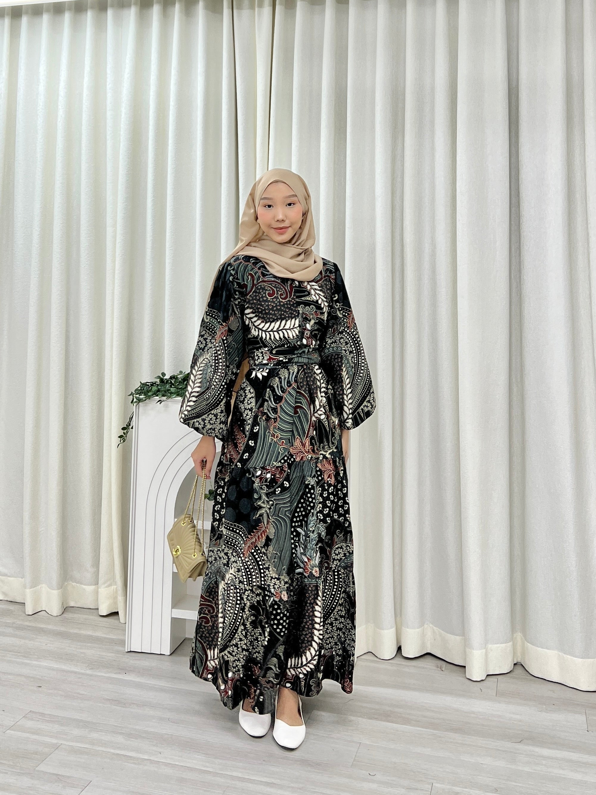 Batik Balloon Sleeve Dress - Murni