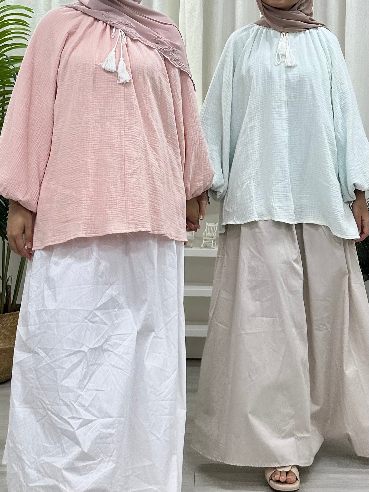 Tassel Cotton Foam Blouse