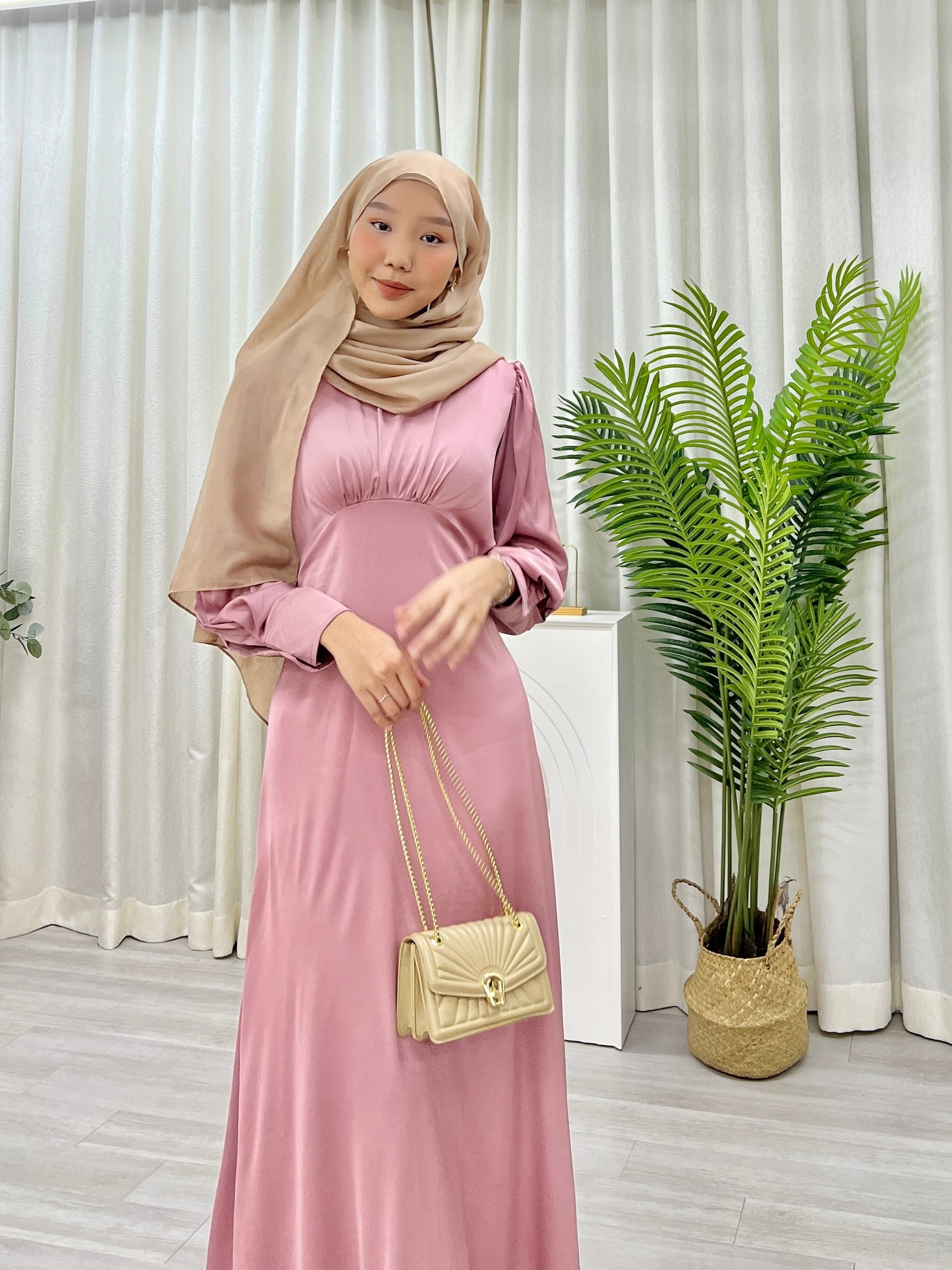 Satin Elegant A line Dress SEAD