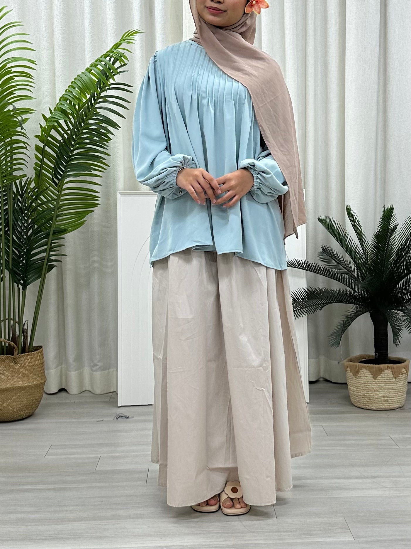 Rina Pleats Polyester Top Soft