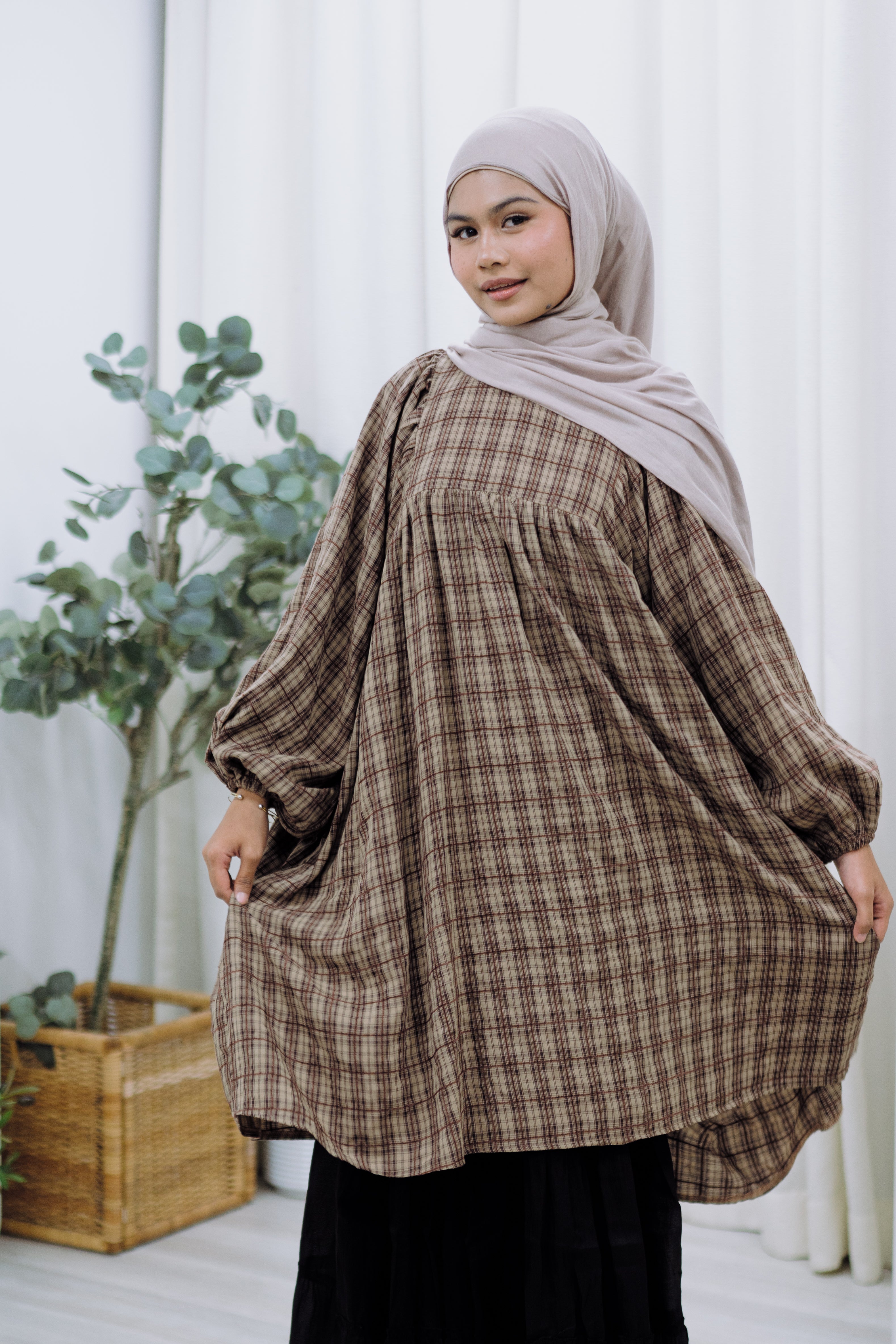 Babydoll Tunic - Check and Plaid