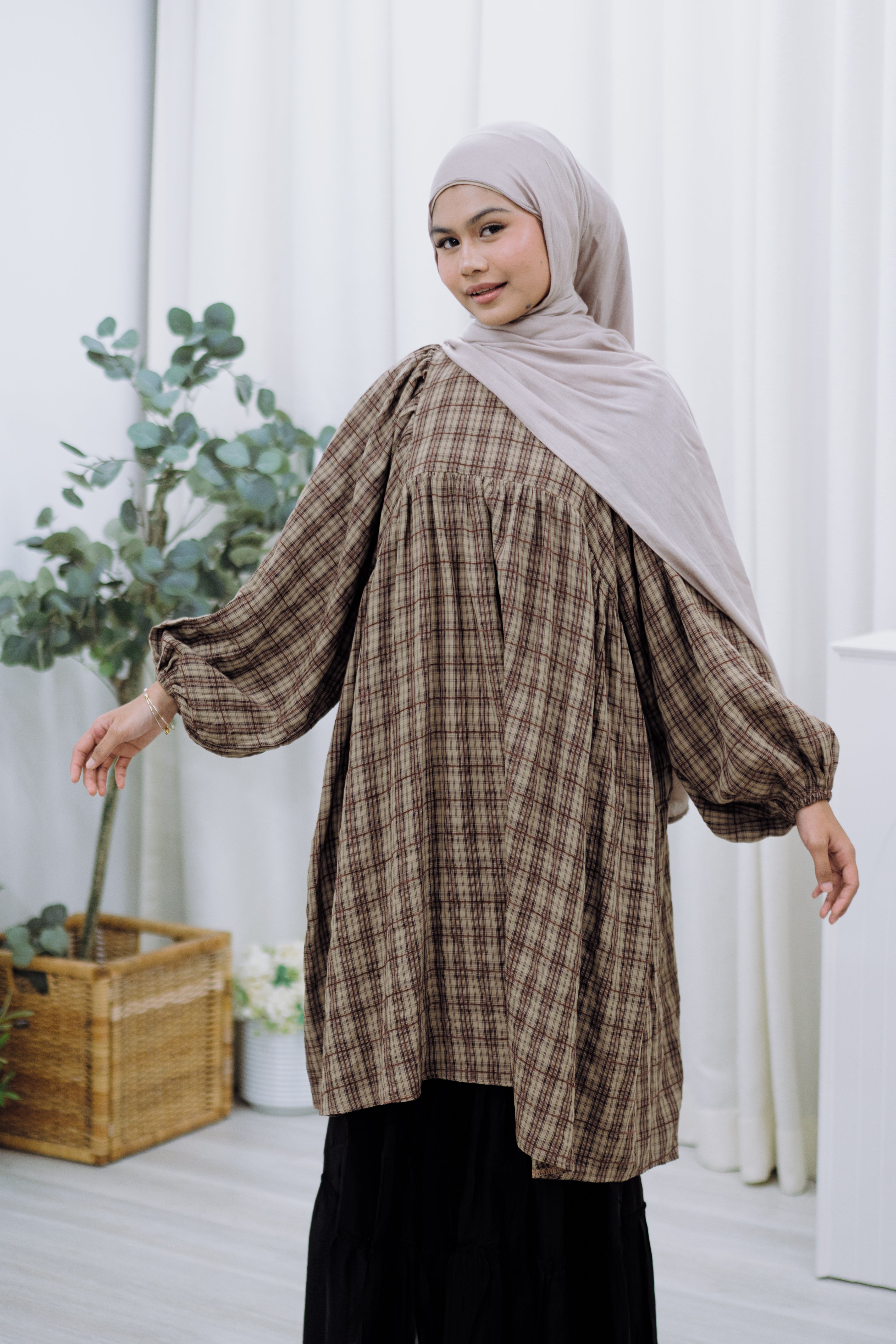 Babydoll Tunic - Check and Plaid
