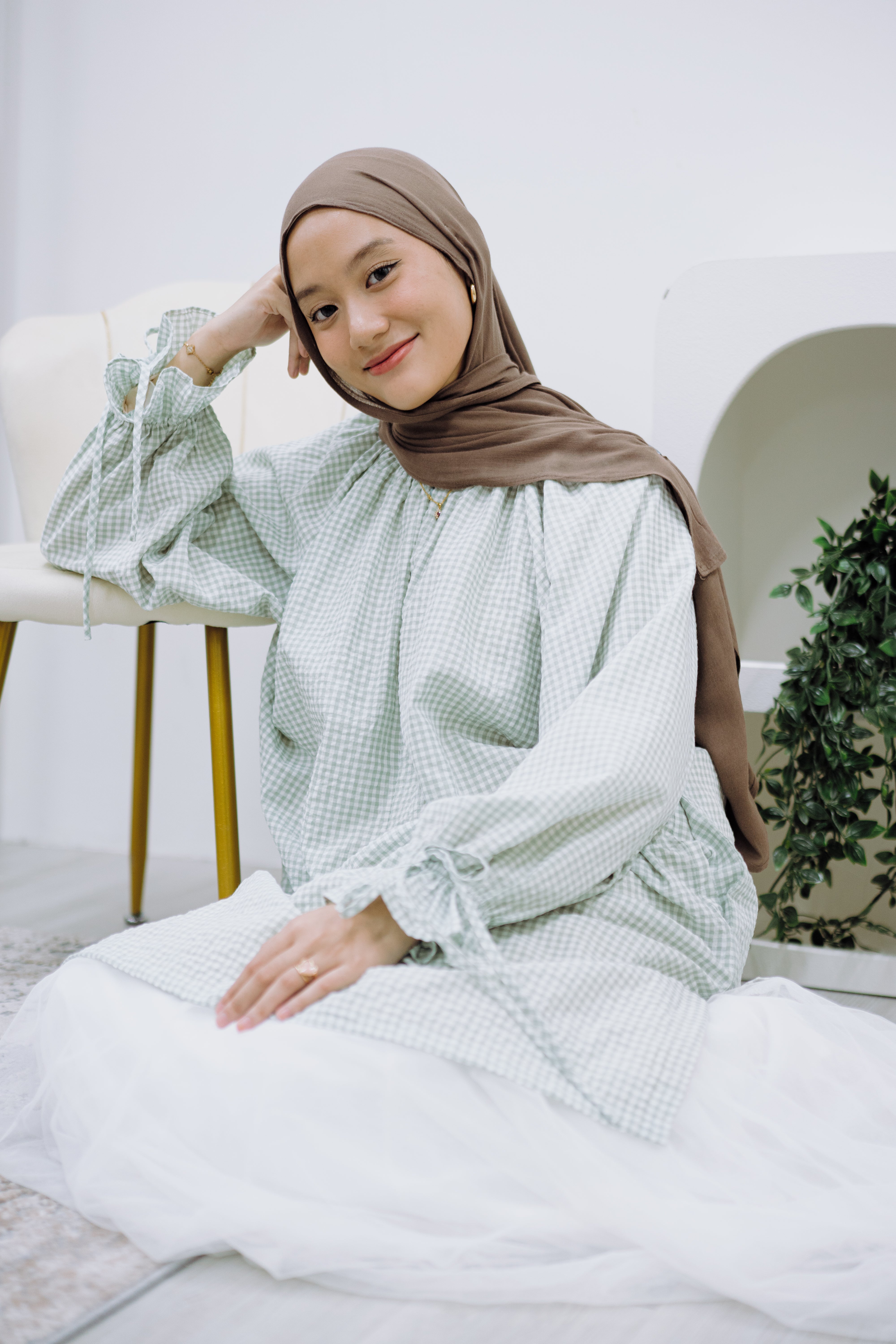 Tunic with Ribbon Gingham HV Label