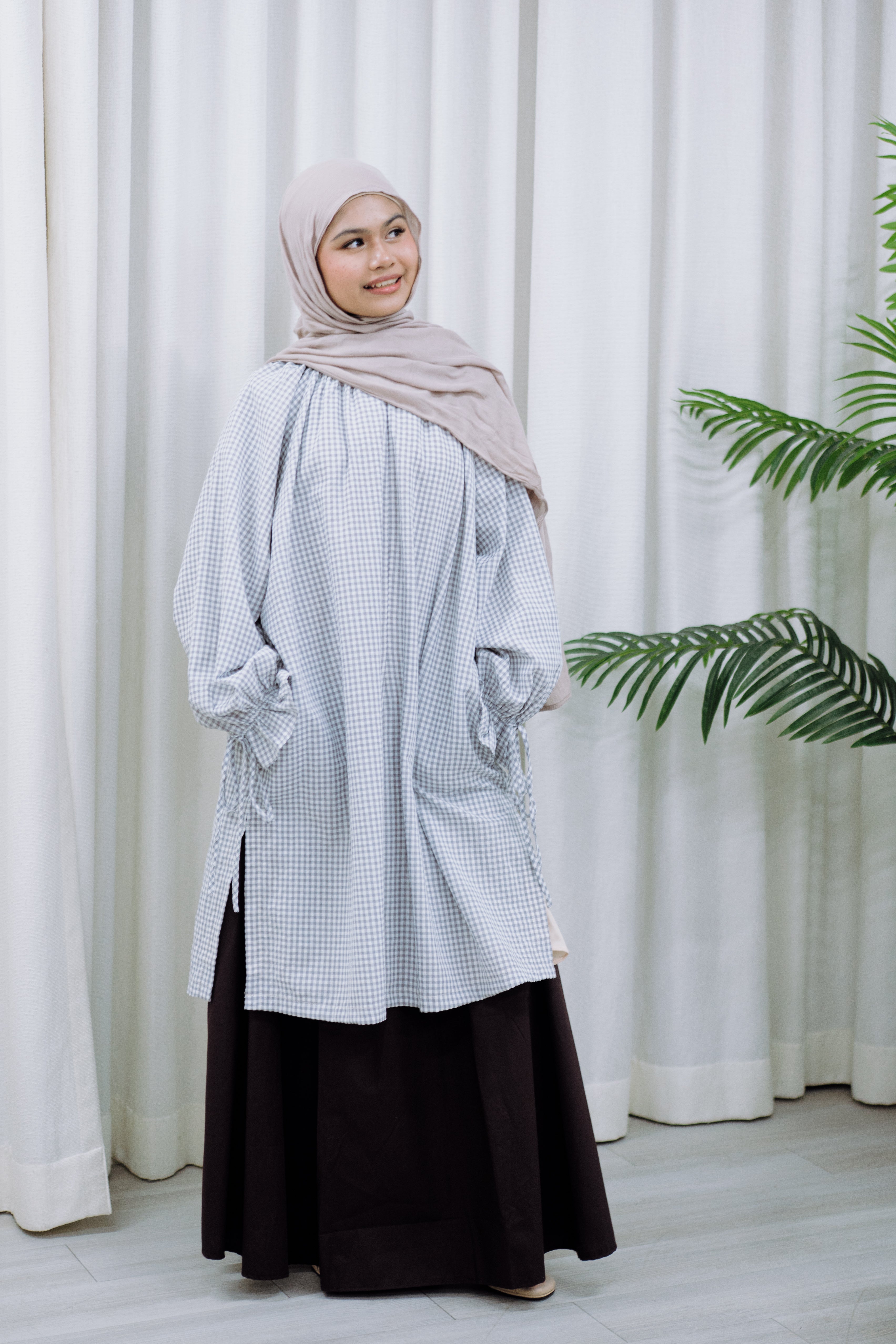 Tunic with Ribbon Gingham HV Label