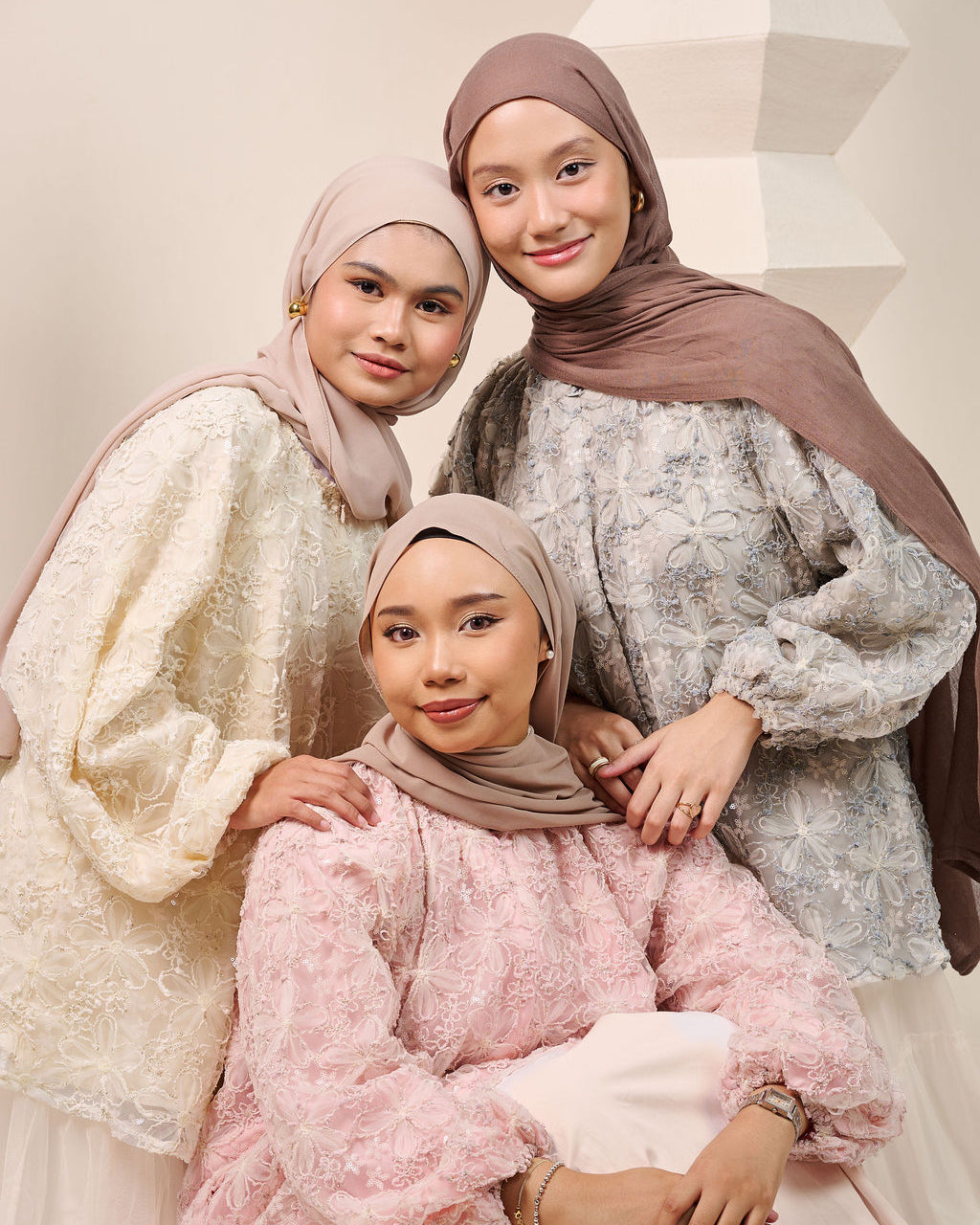 Celestine Blouse Lineup – Pearl Whisper