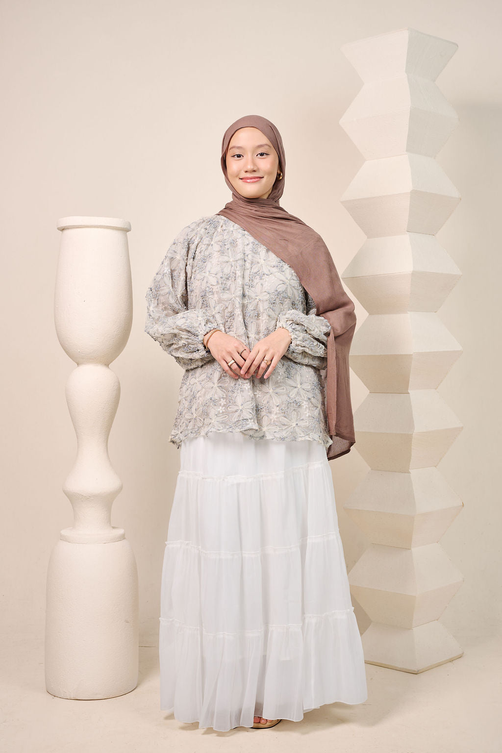 Celestine Blouse Lineup – Pearl Whisper