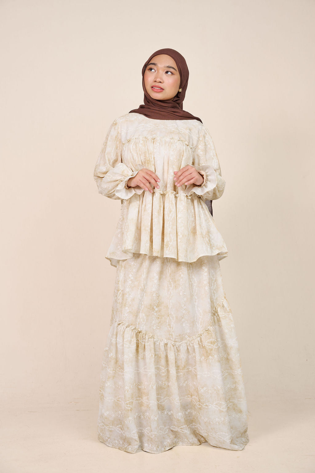 Aurette Ruffle Skirt Set - Pastel Botanica