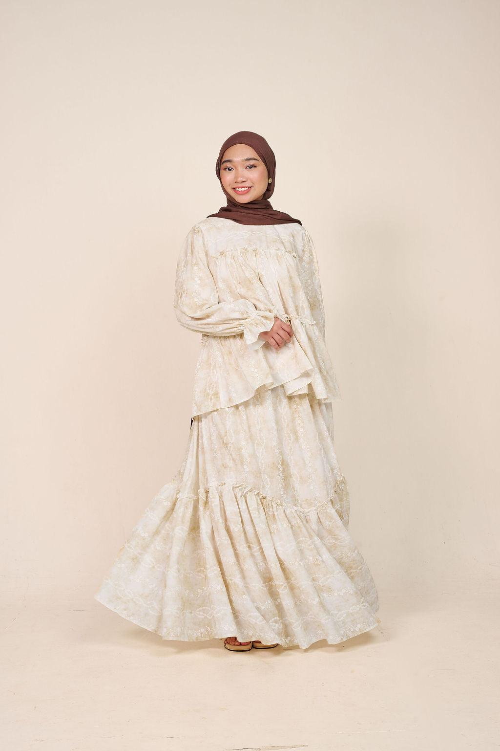 Aurette Ruffle Skirt Set - Pastel Botanica
