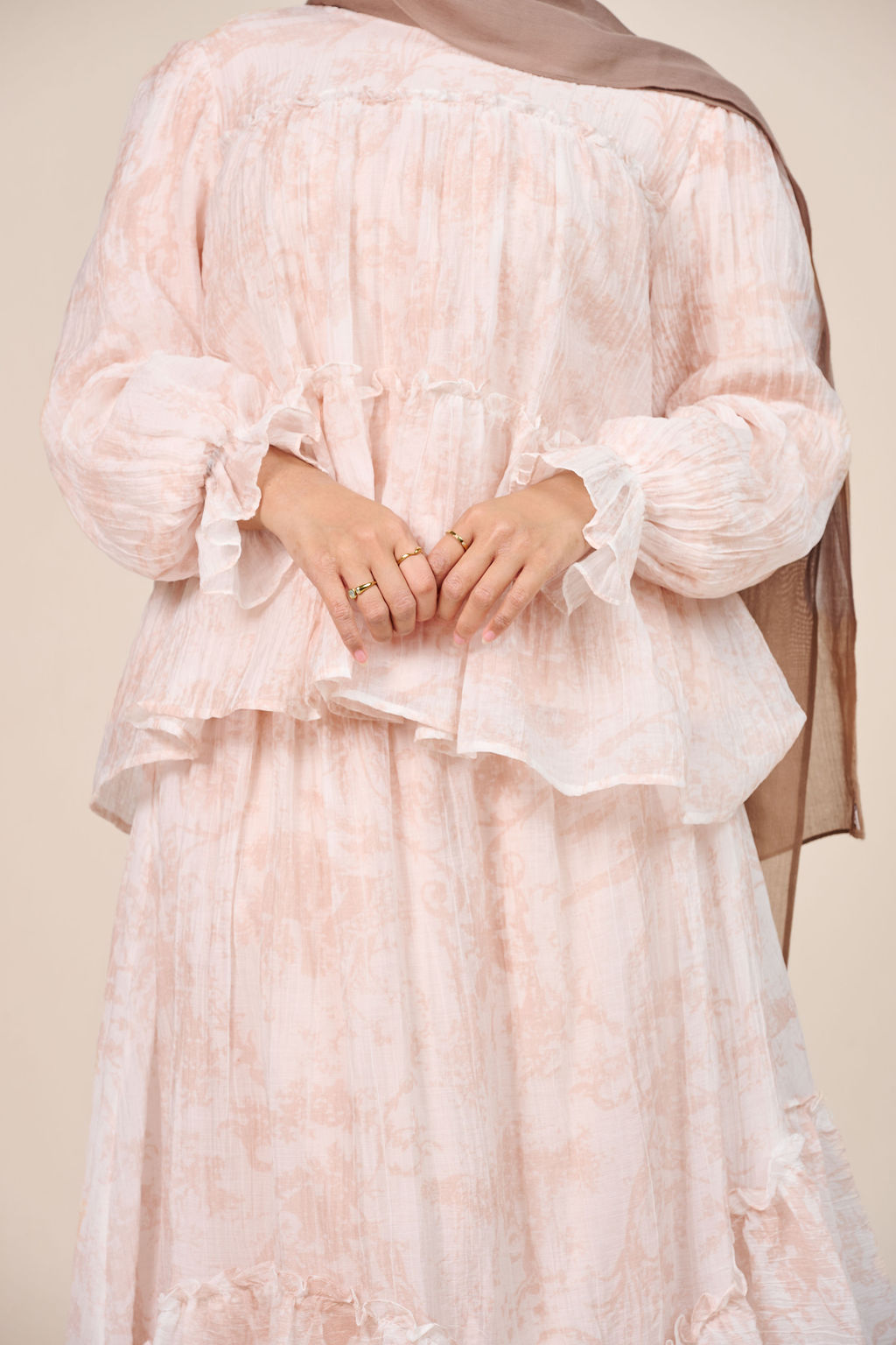 Aurette Ruffle Skirt Set - Fleur Mist