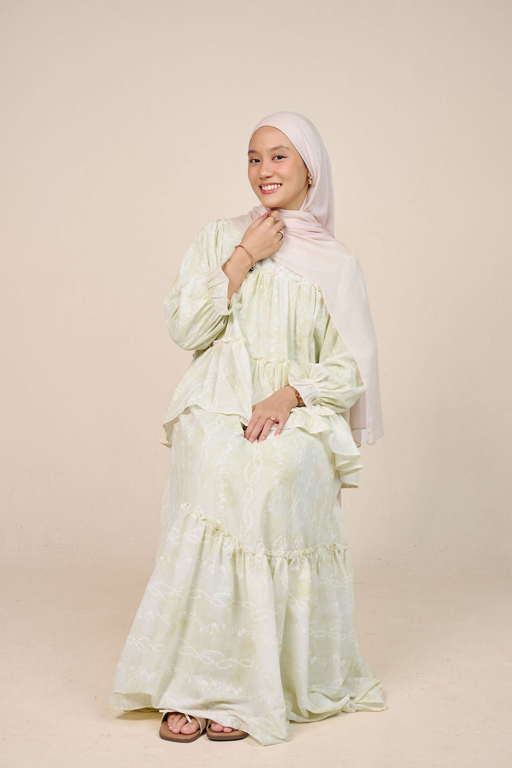 Aurette Ruffle Skirt Set - Pastel Botanica