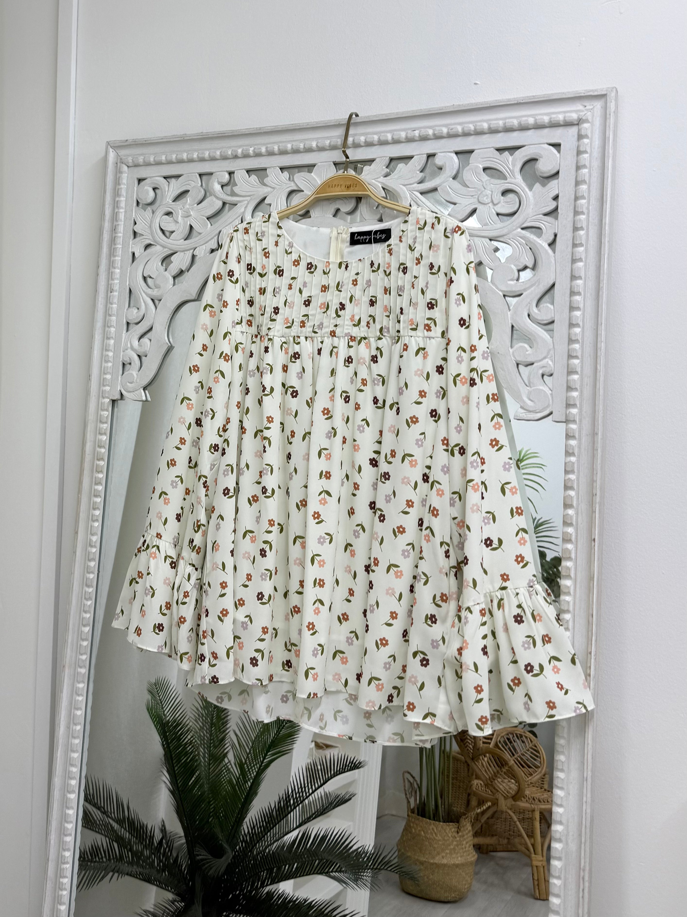 Ethereal Printed Flounce Top