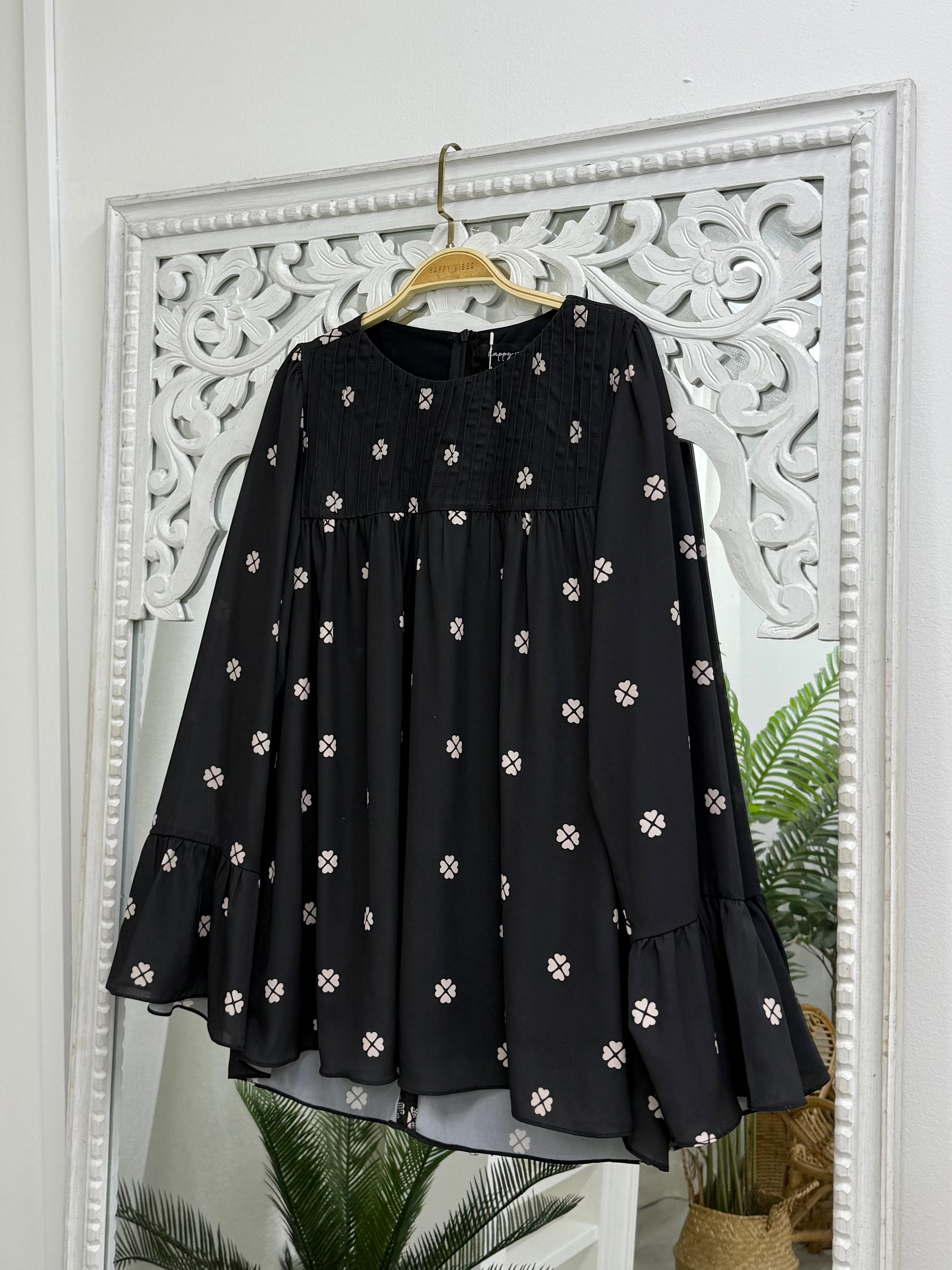 Ethereal Printed Flounce Top