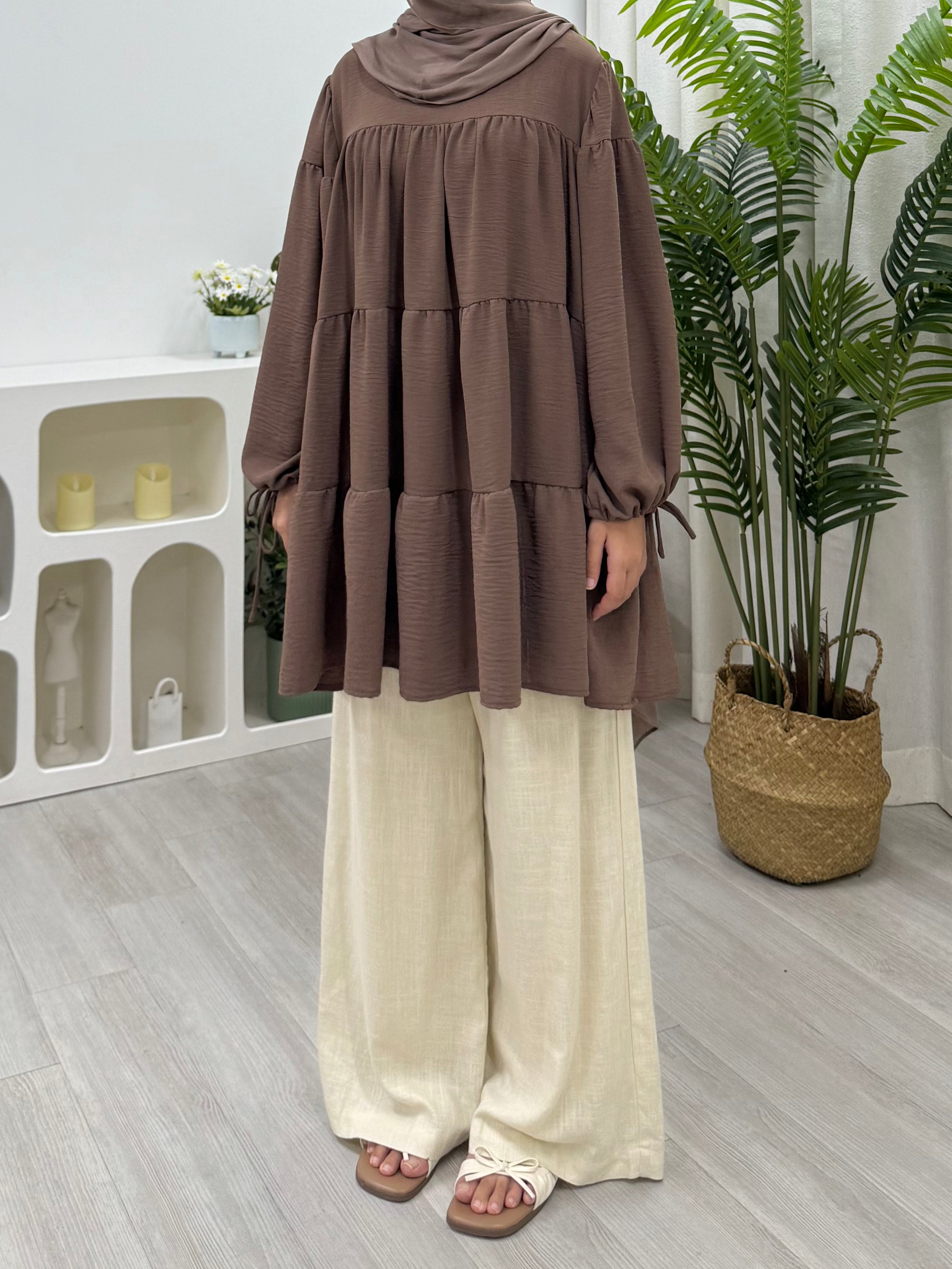 Ellie Tiered Tunic - Crinkle HV Label