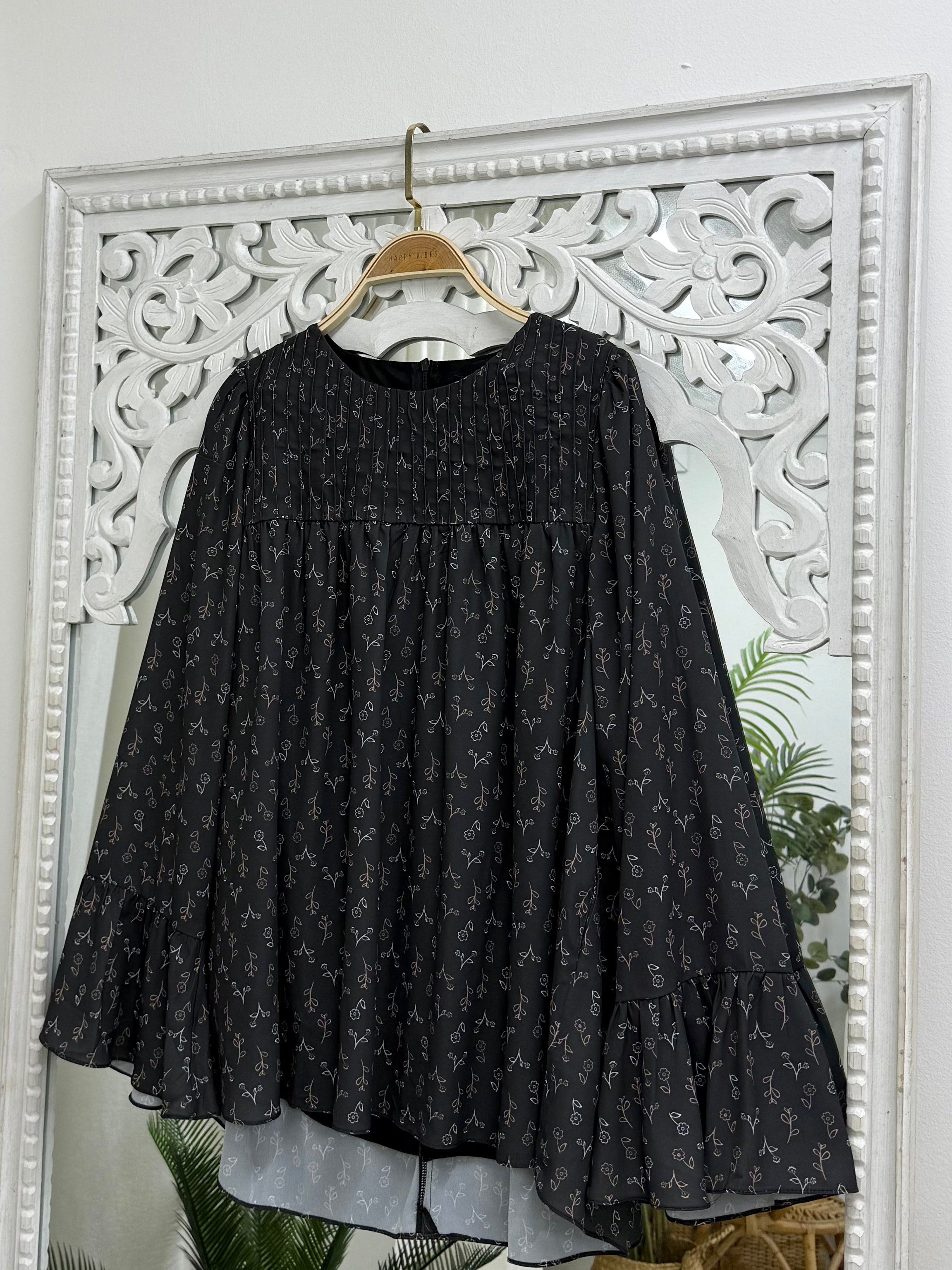 Ethereal Printed Flounce Top