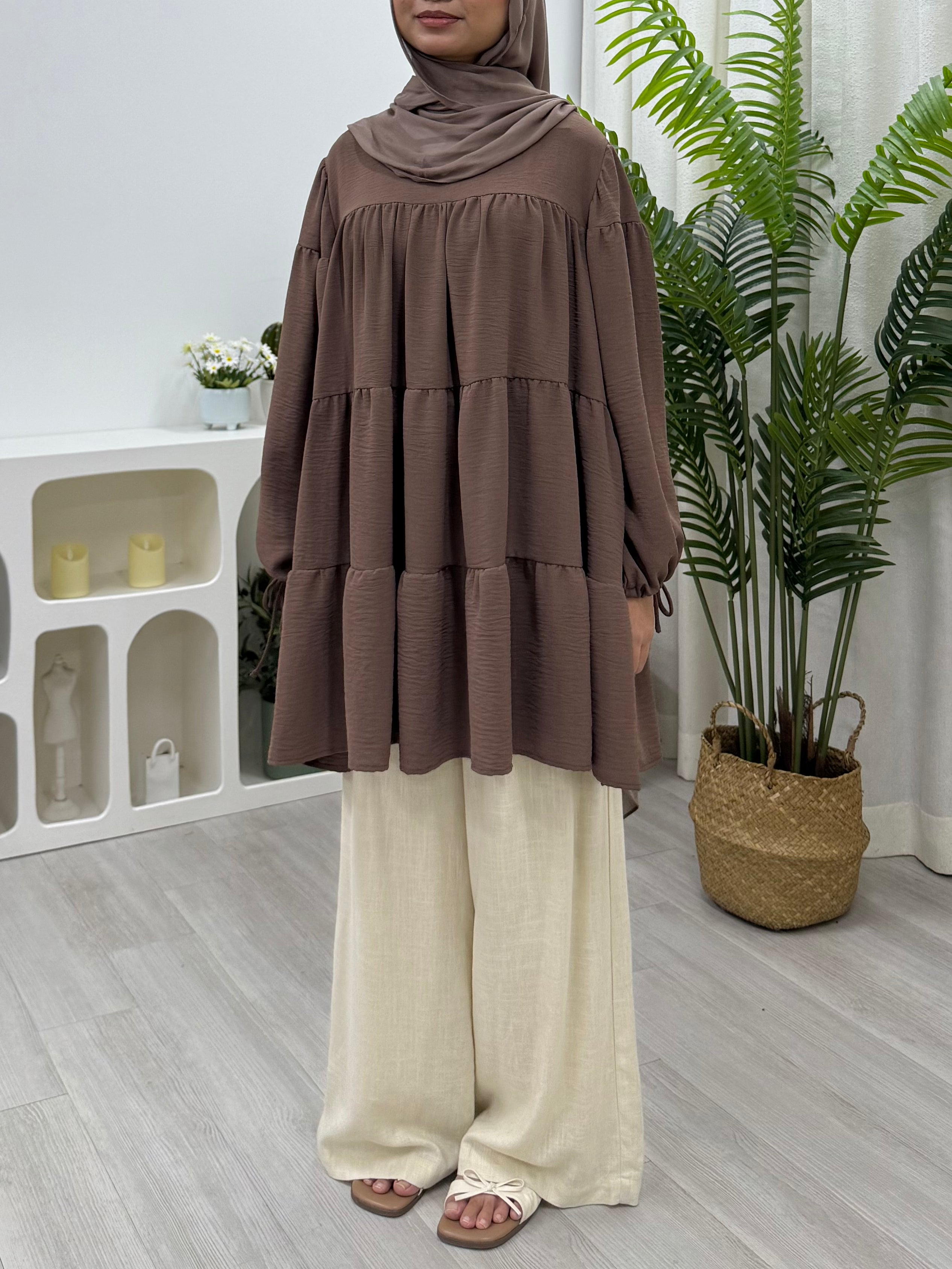 Ellie Tiered Tunic - Crinkle HV Label