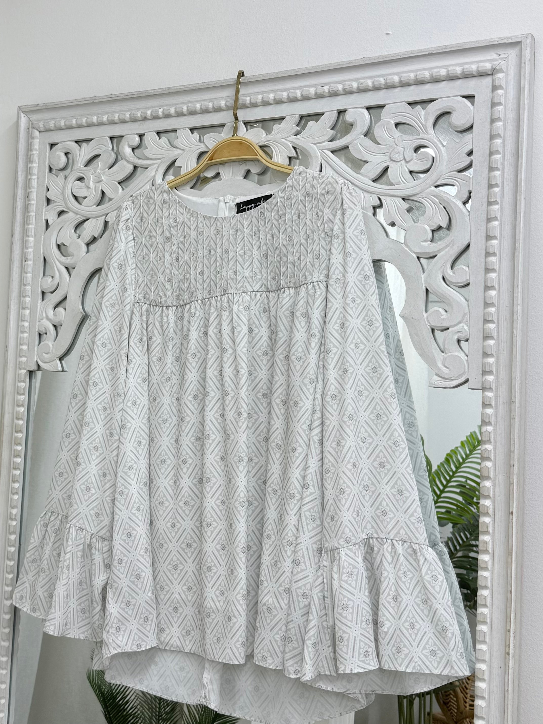 Ethereal Printed Flounce Top