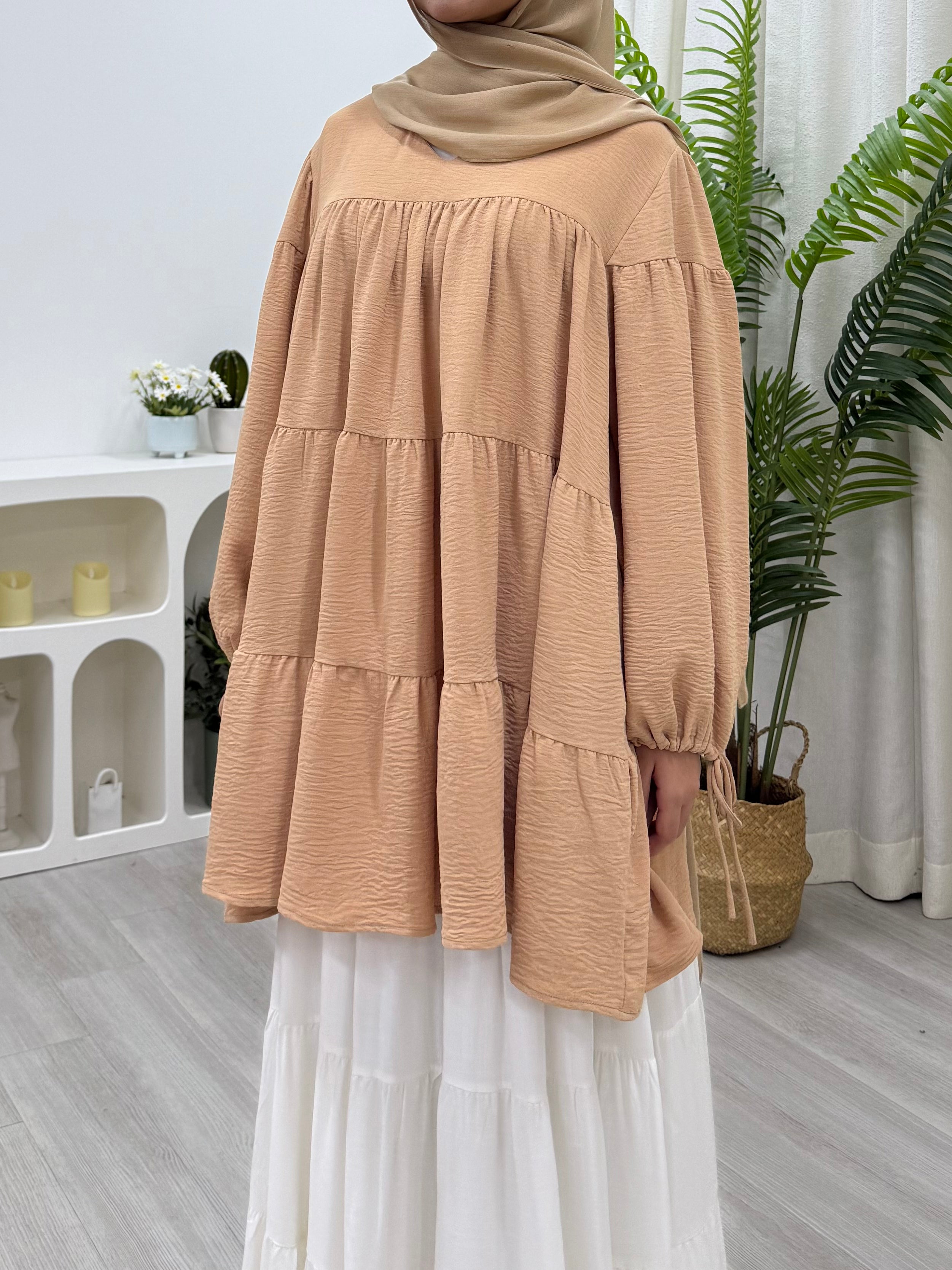 Ellie Tiered Tunic - Crinkle HV Label