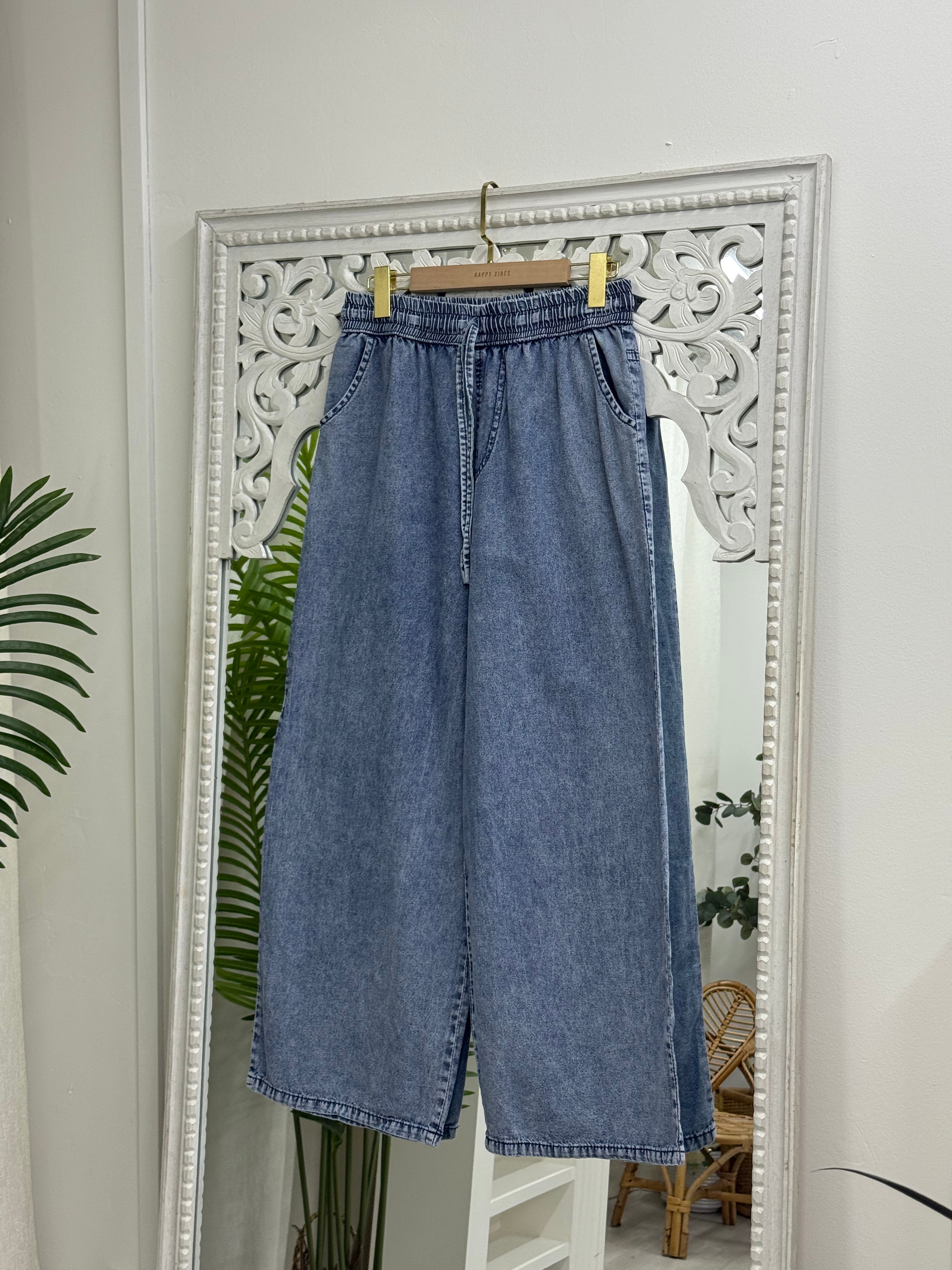 Denim Straight Pants Casual
