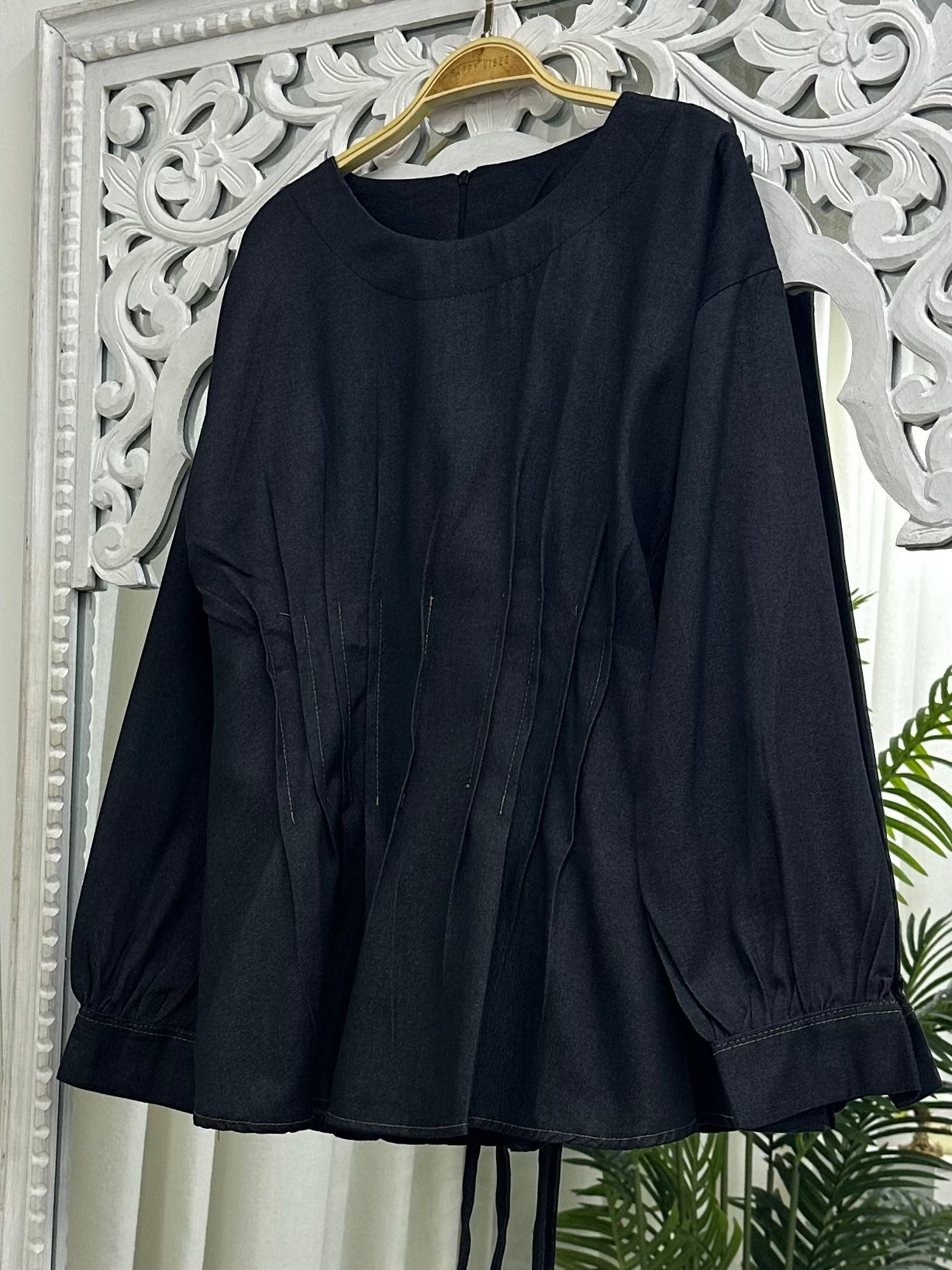Denim Tie Sculpt Top Fits XS - M