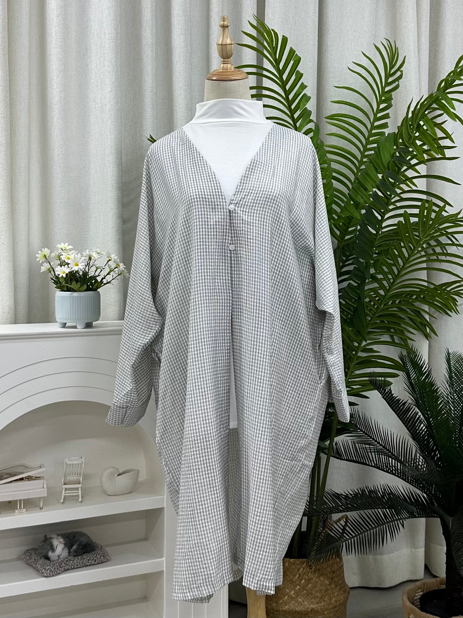 Nayli Plaid Tunic - Outerwear