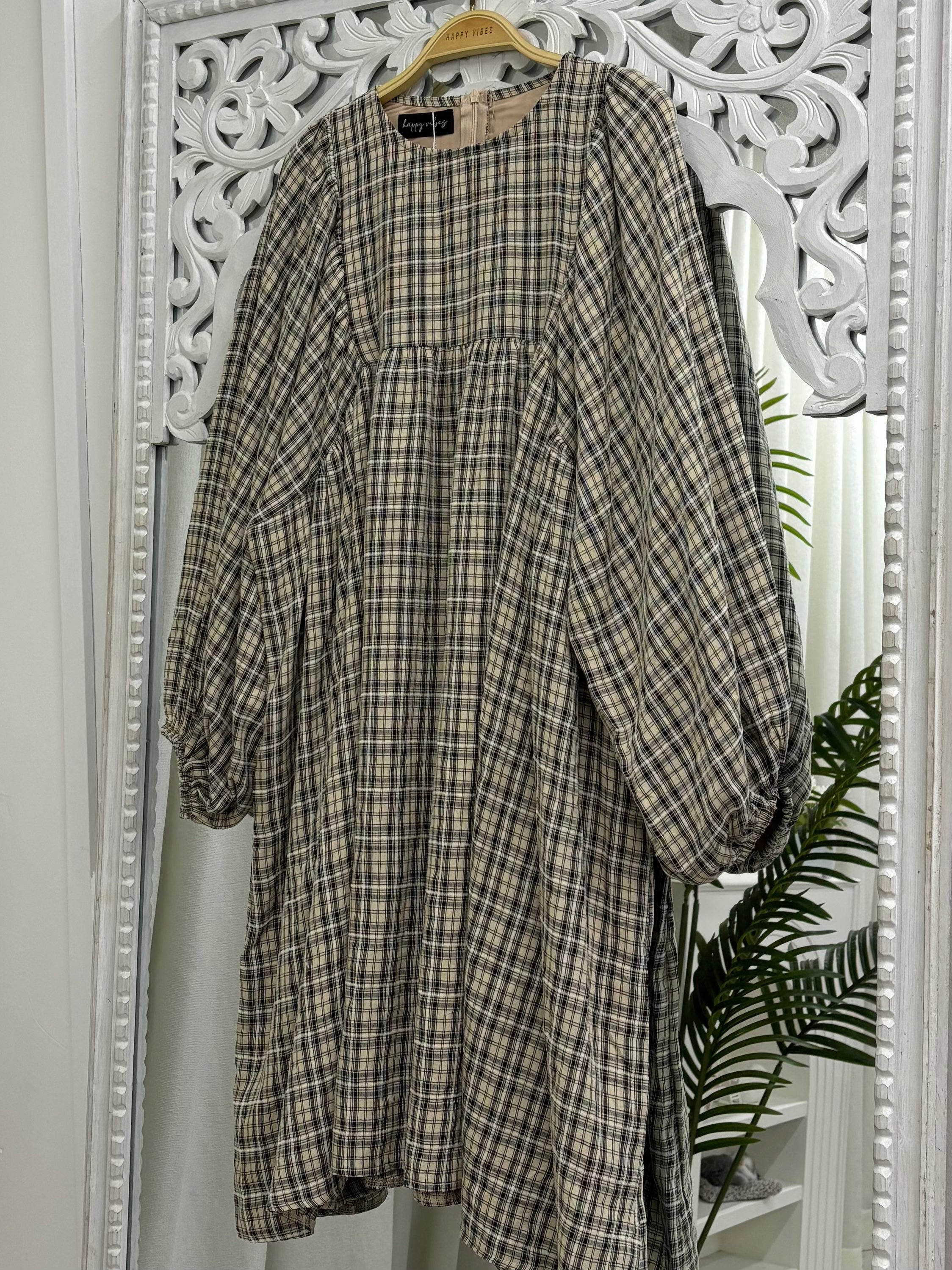 Babydoll Tunic - Check and Plaid