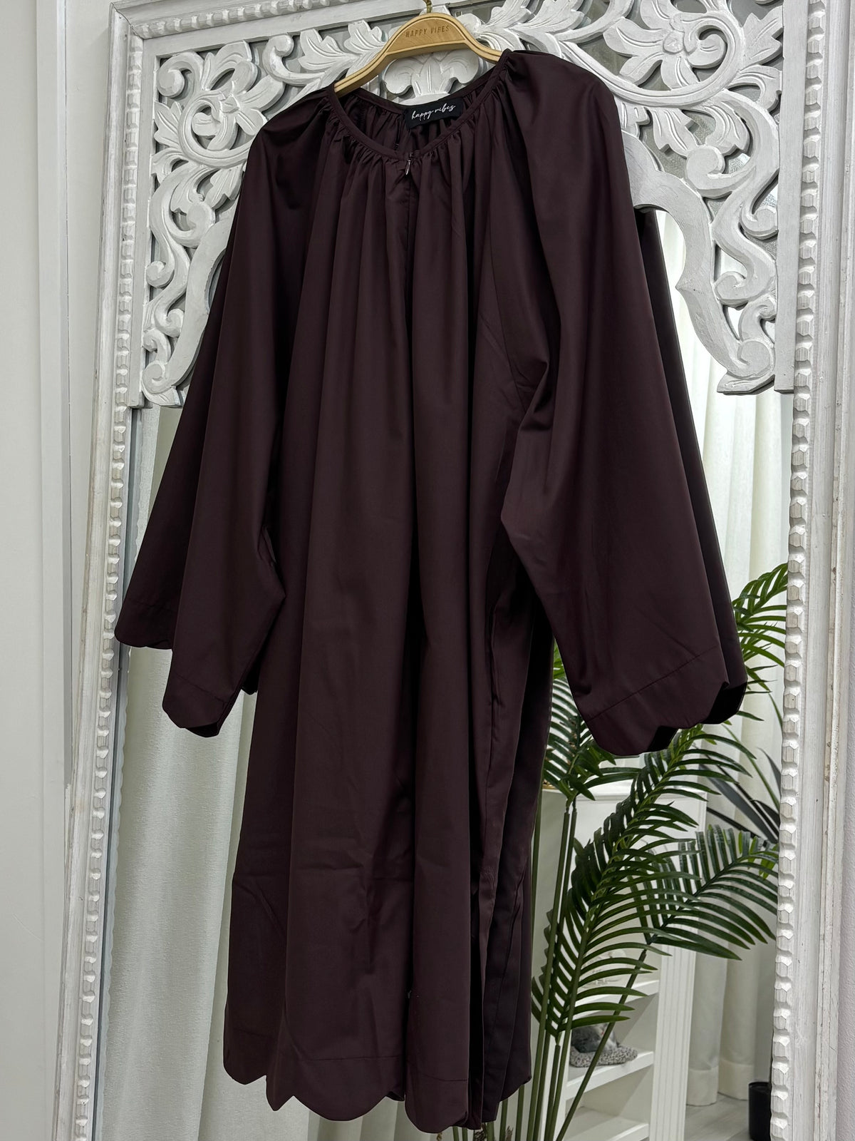 Zora Raglan Scallop Tunic Cooling Cotton