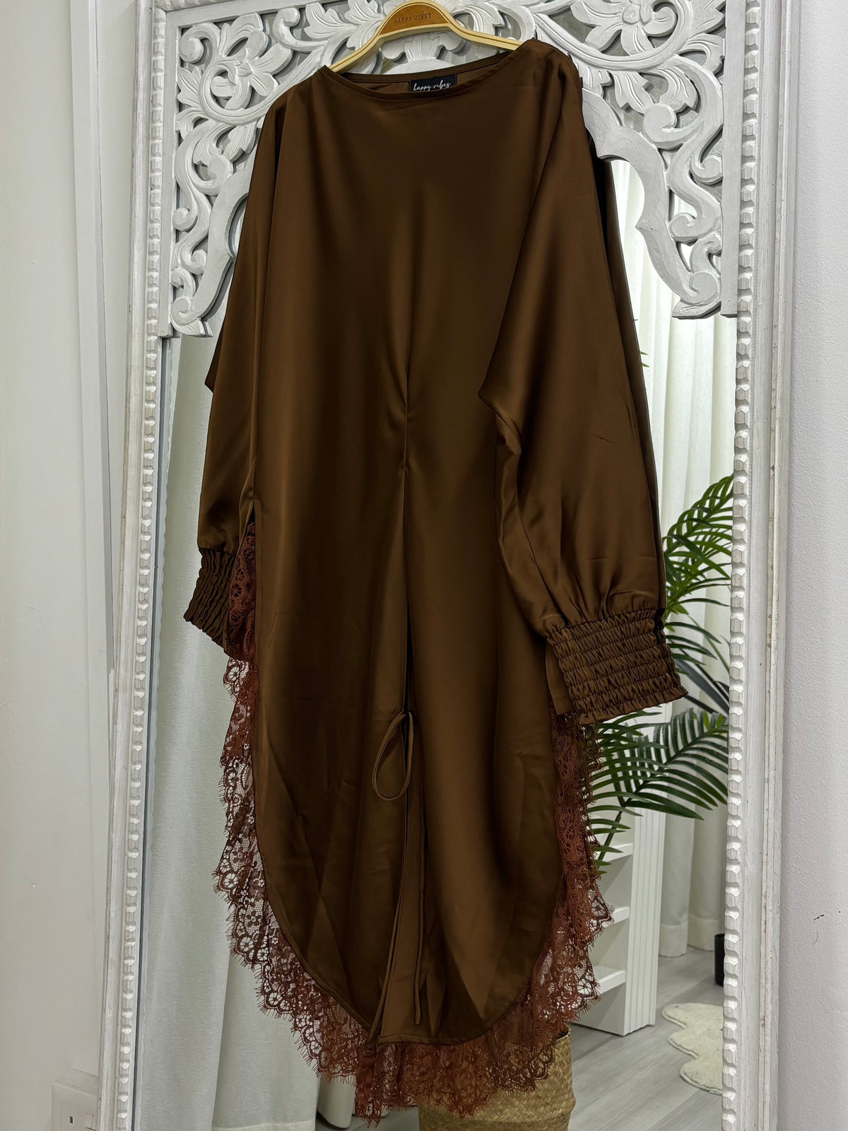Amora Lace Satin Top HV Label