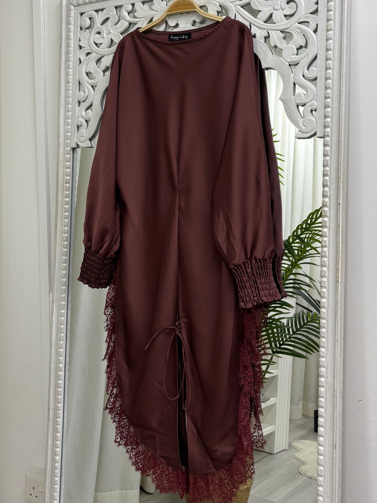 Amora Lace Satin Top HV Label