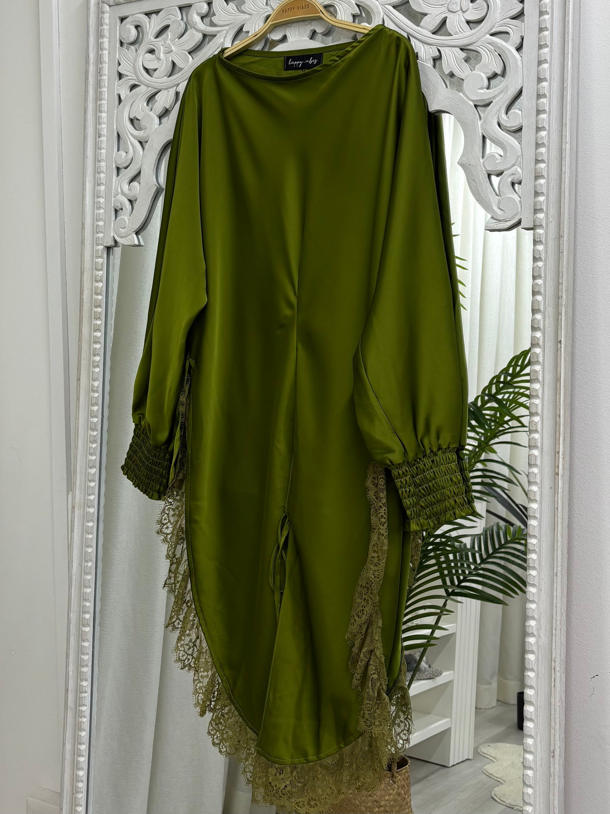 Amora Lace Satin Top HV Label