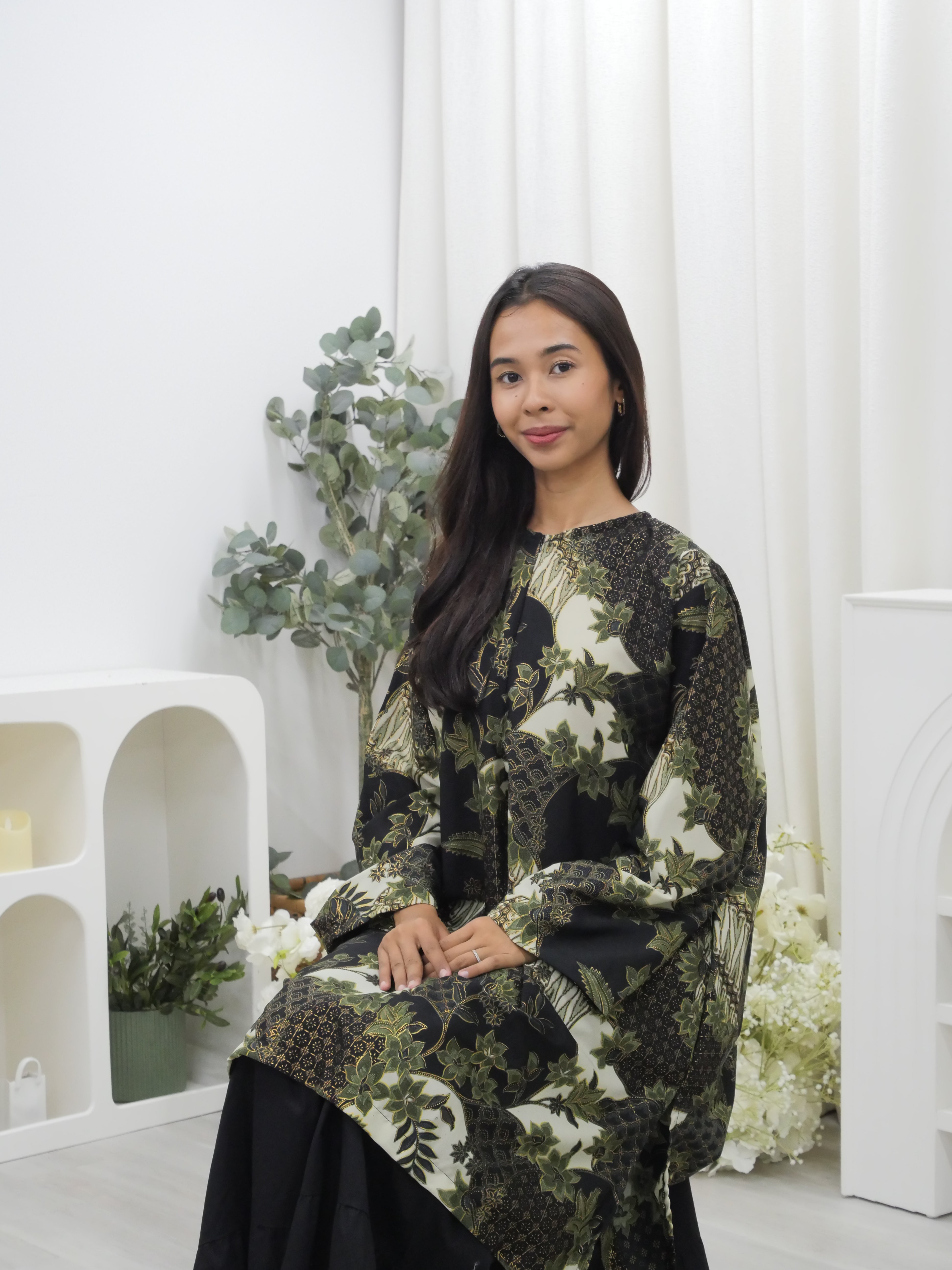 Oversized Batik Midi Tunic