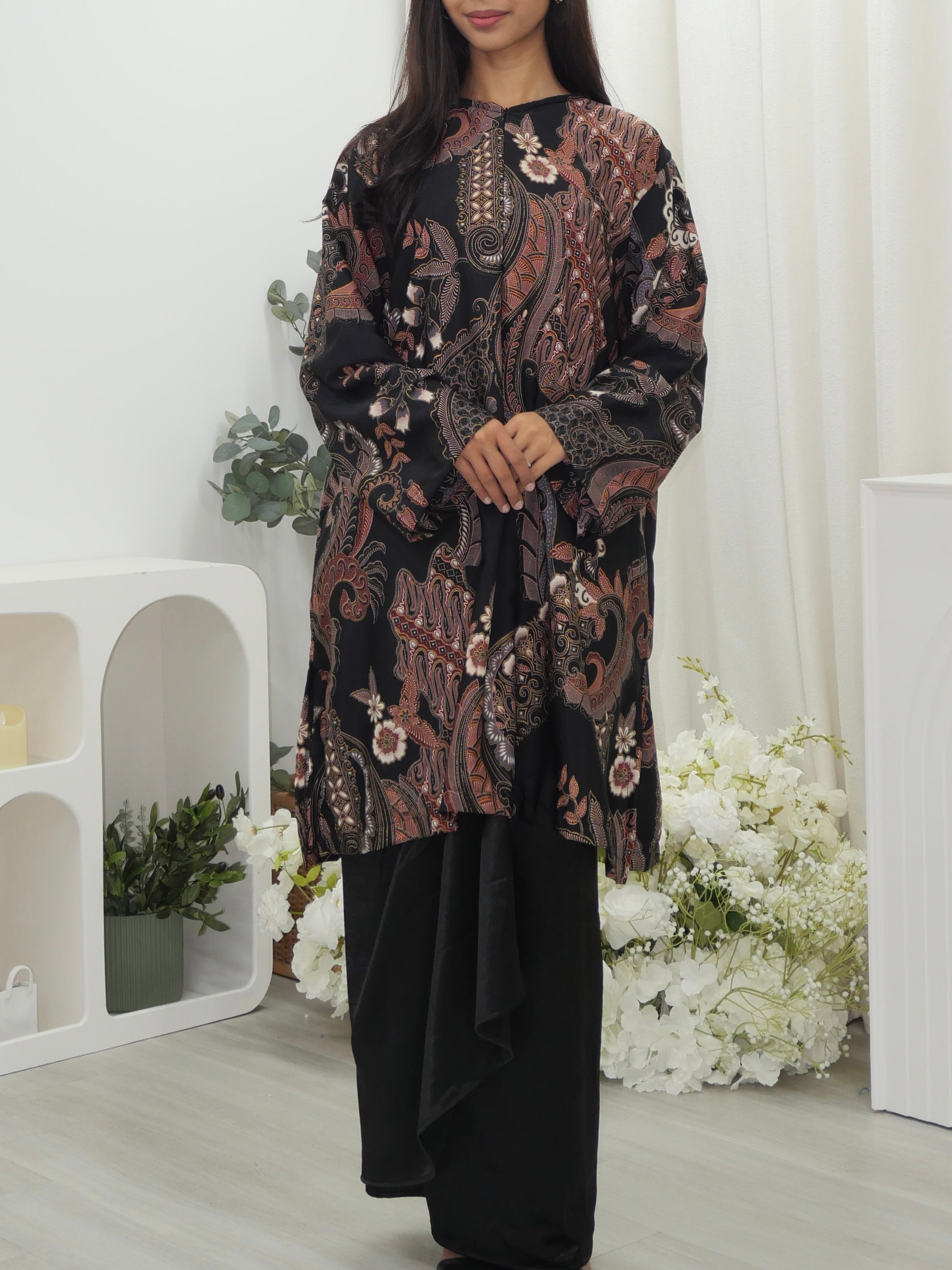 Oversized Batik Midi Tunic