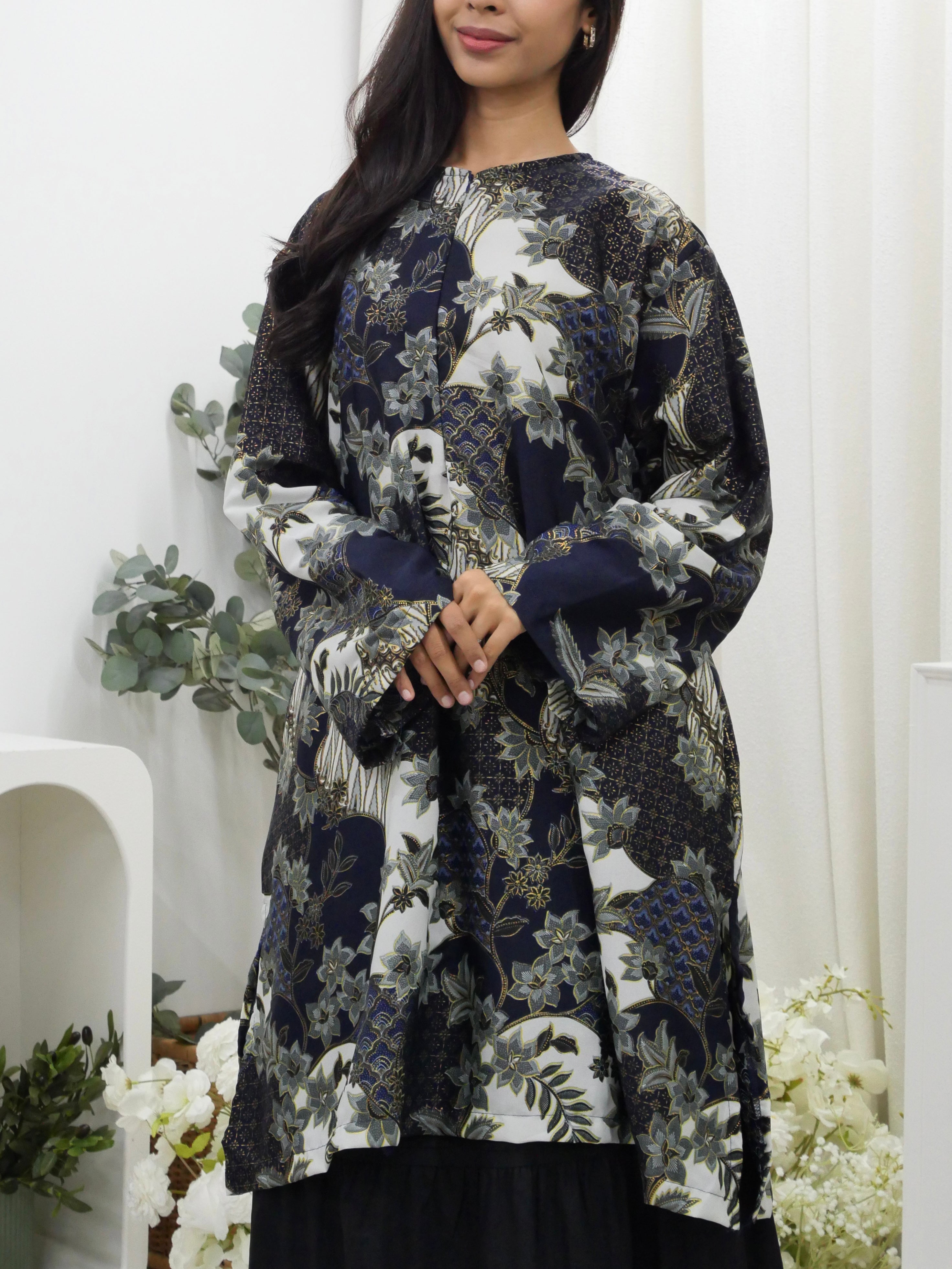 Oversized Batik Midi Tunic