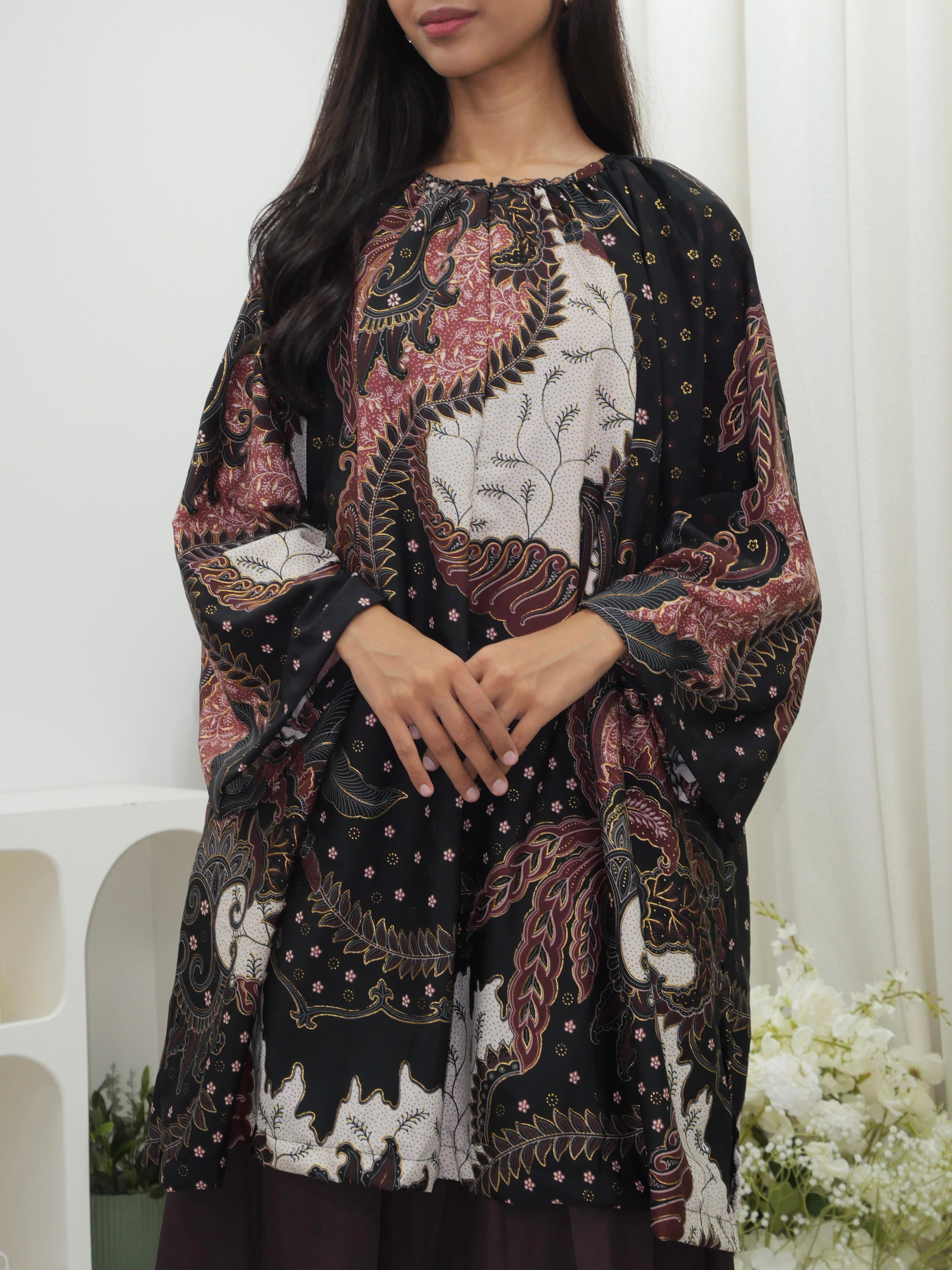 Raglan Sleeve Batik Tunic - Nursing Friendly