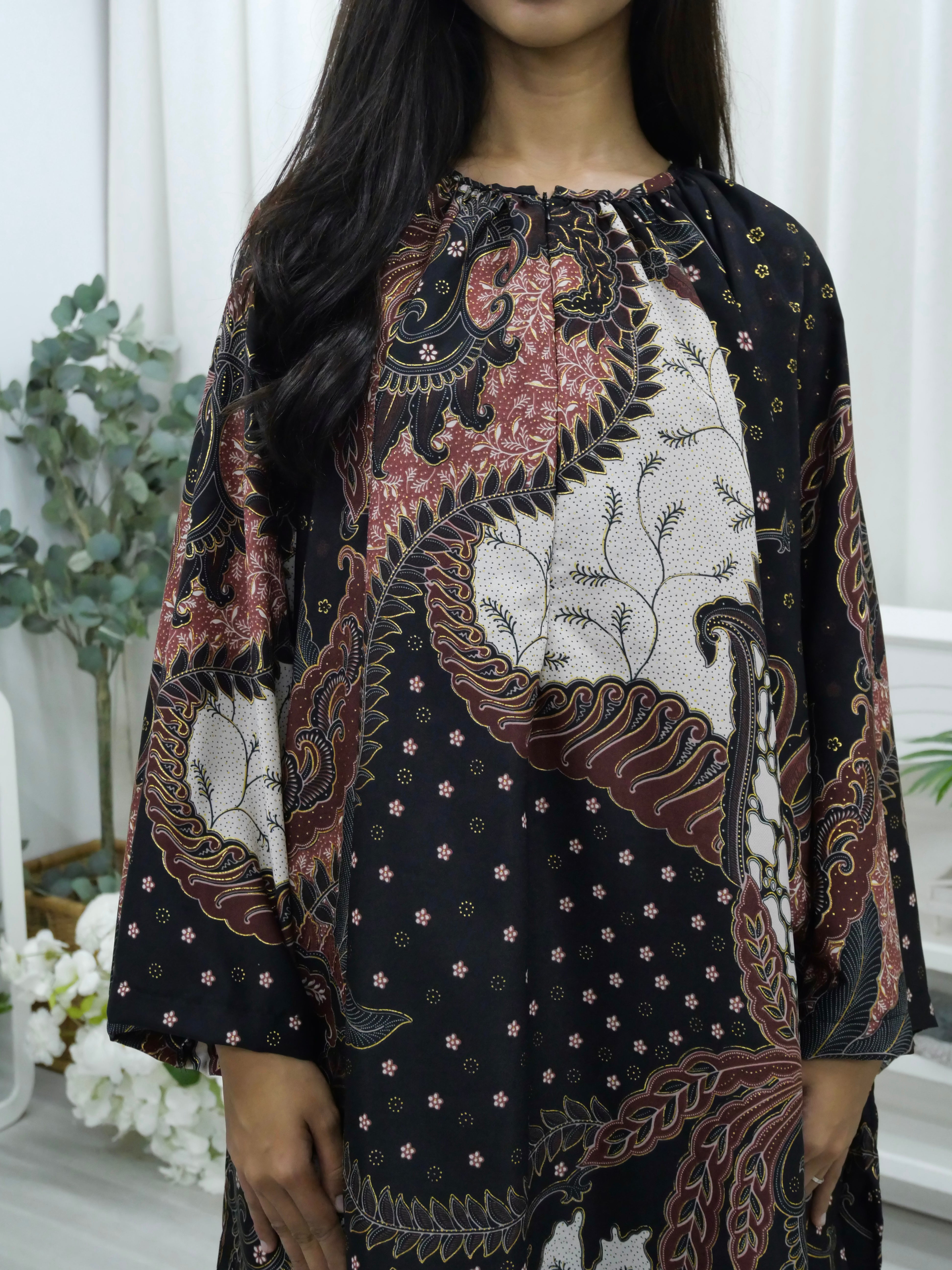 Raglan Sleeve Batik Tunic - Nursing Friendly