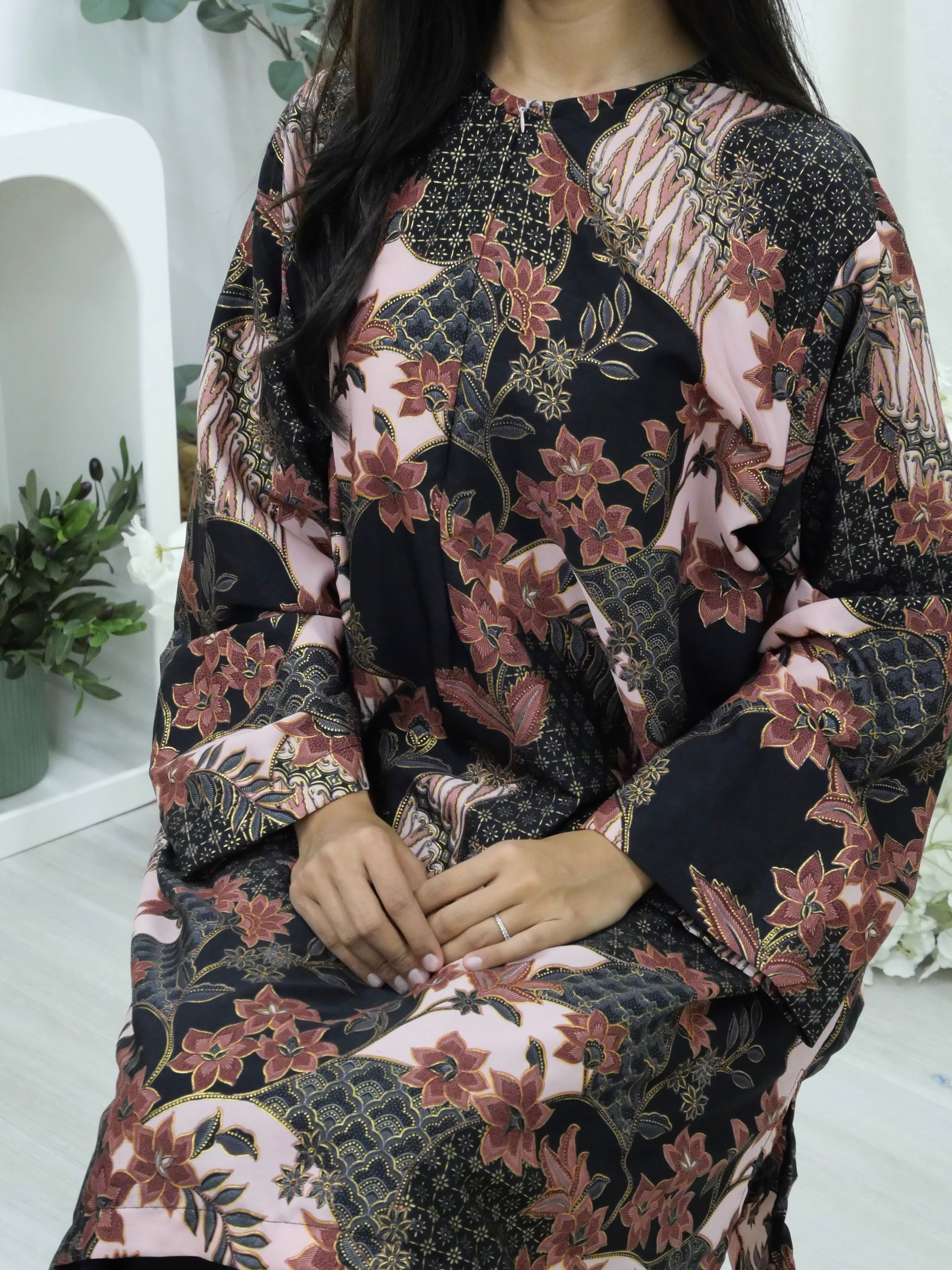 Oversized Batik Midi Tunic