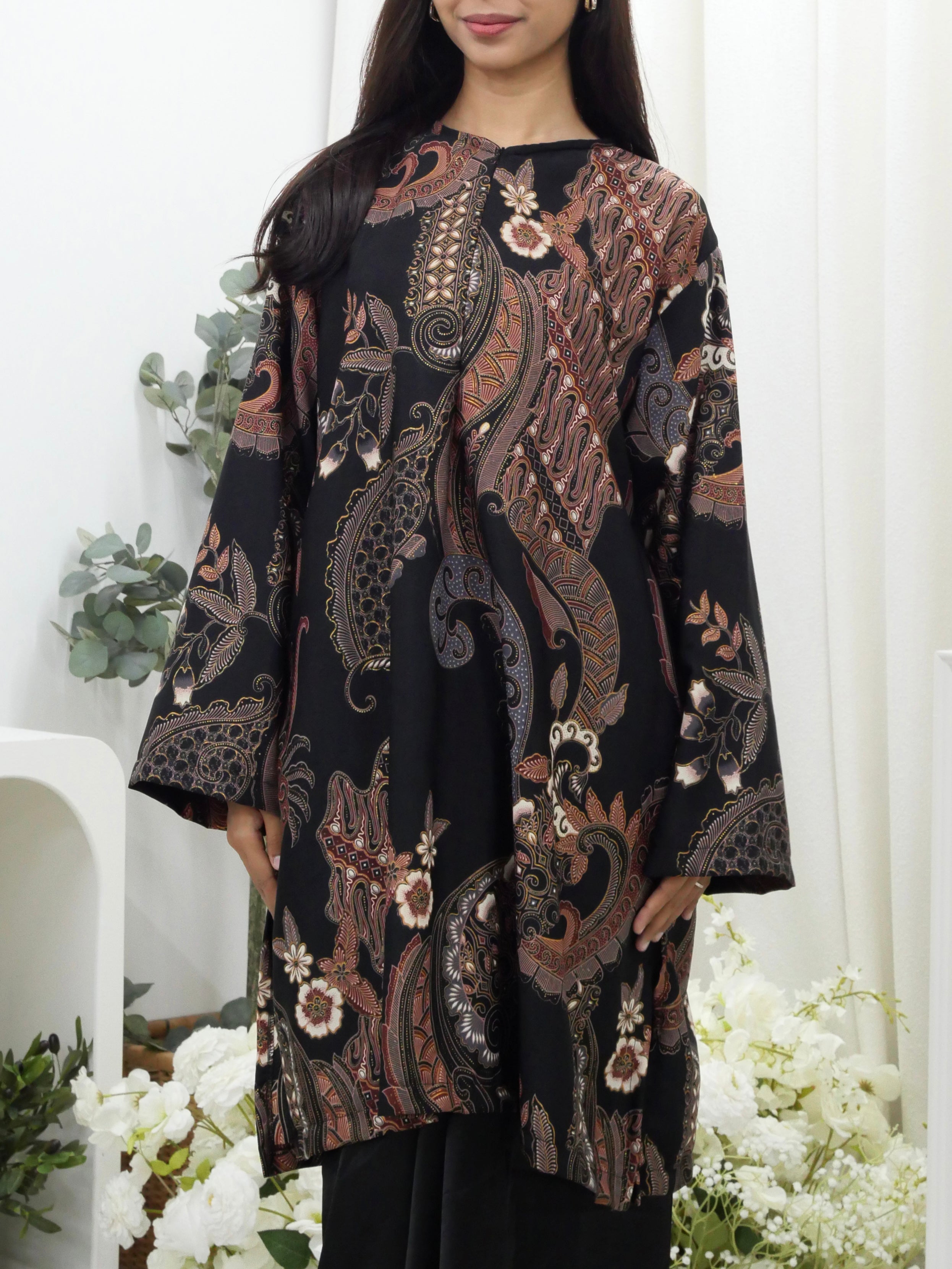 Oversized Batik Midi Tunic