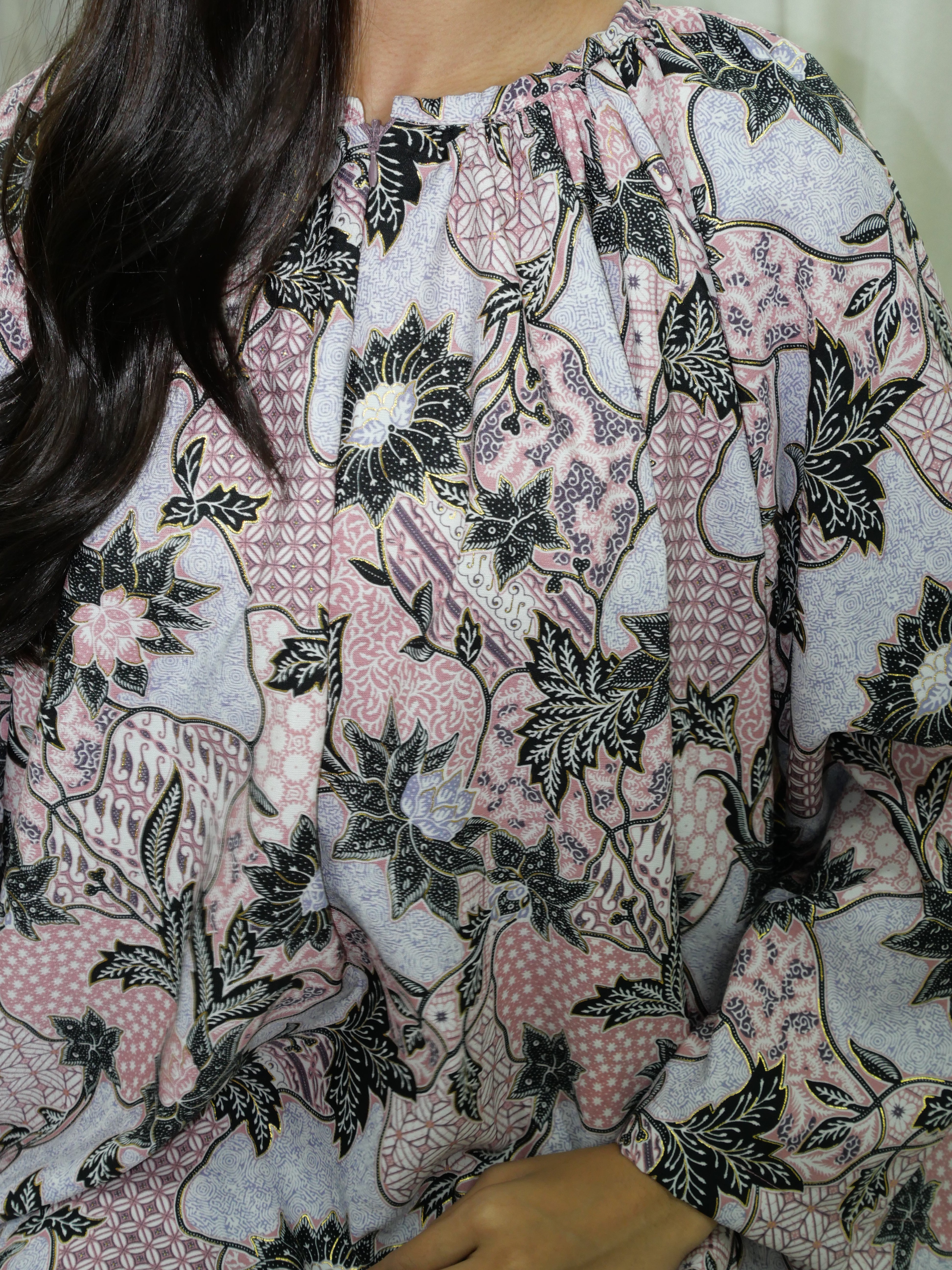 Raglan Sleeve Batik Tunic - Nursing Friendly