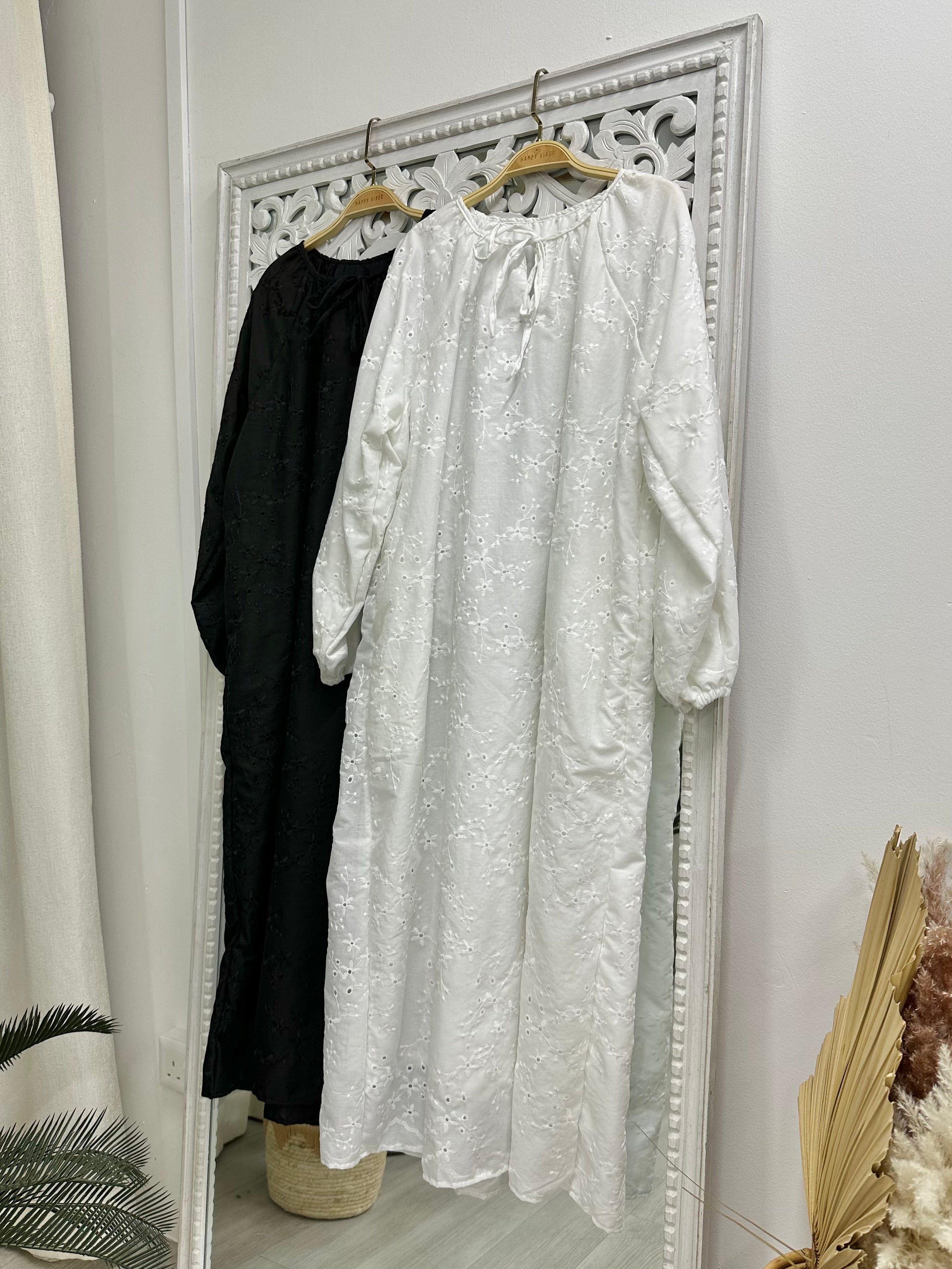 Ixora Eyelet String Midi Dress