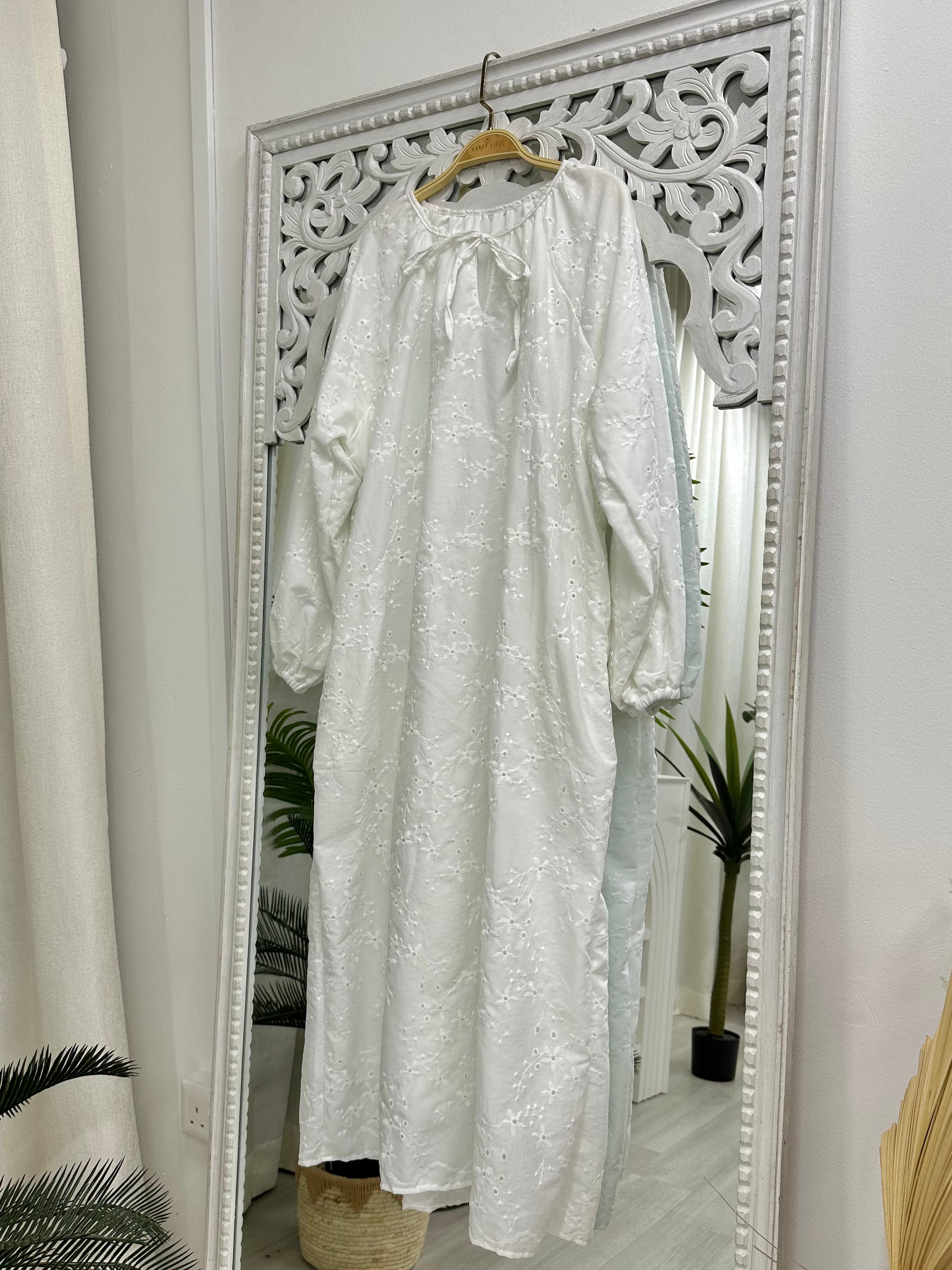 Ixora Eyelet String Midi Dress