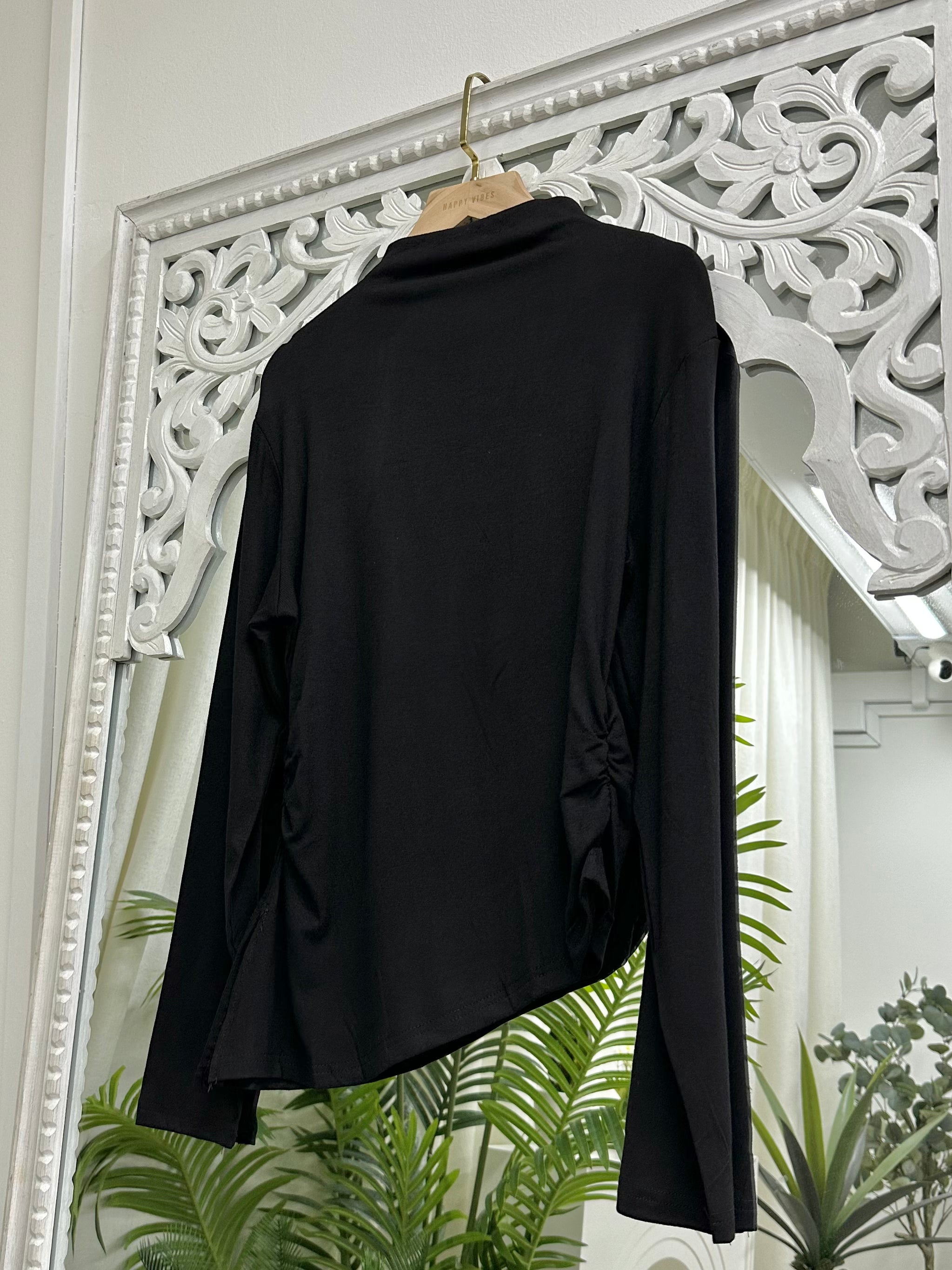 Asymmetrical Side Ruched Top