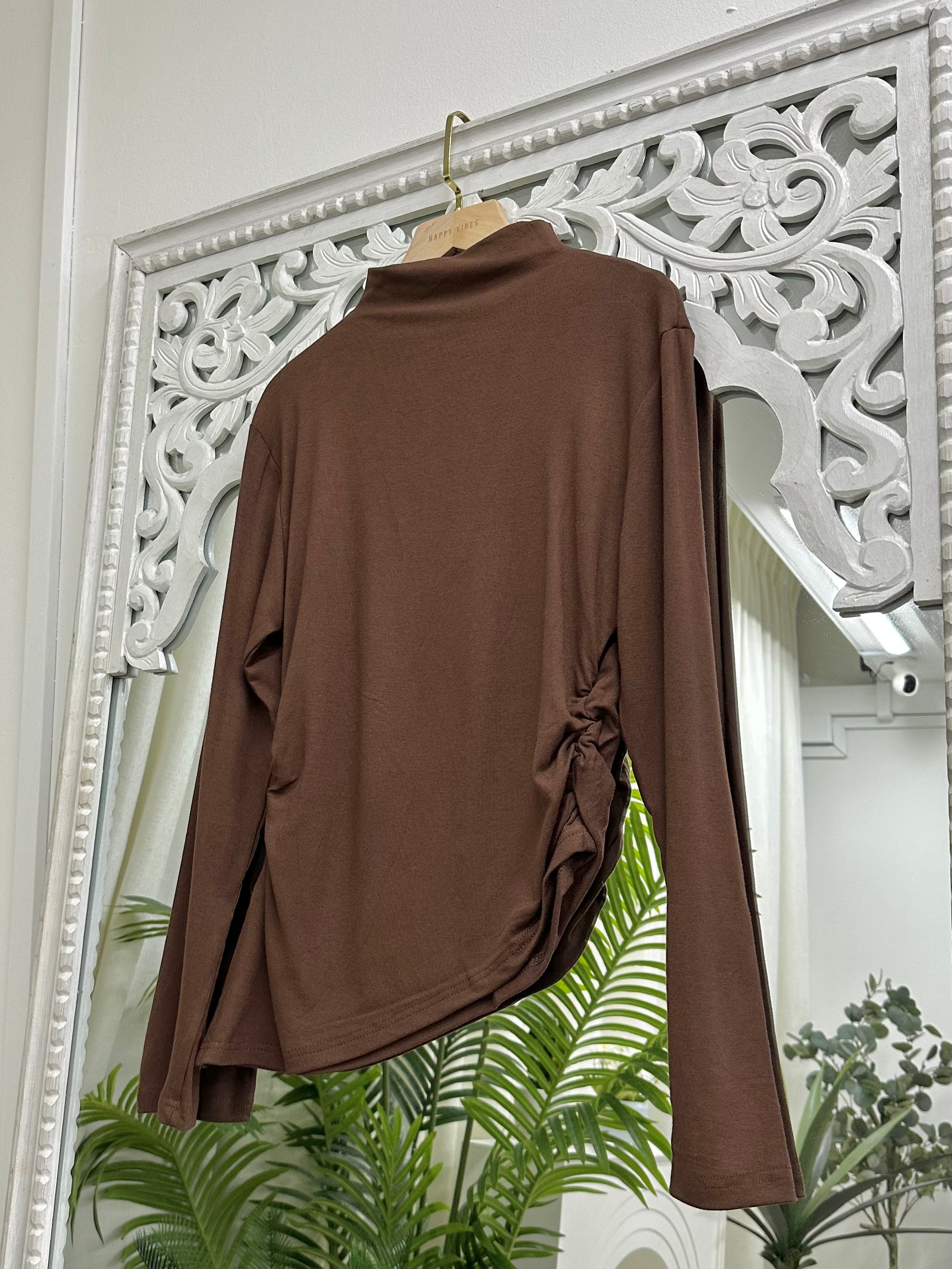 Asymmetrical Side Ruched Top