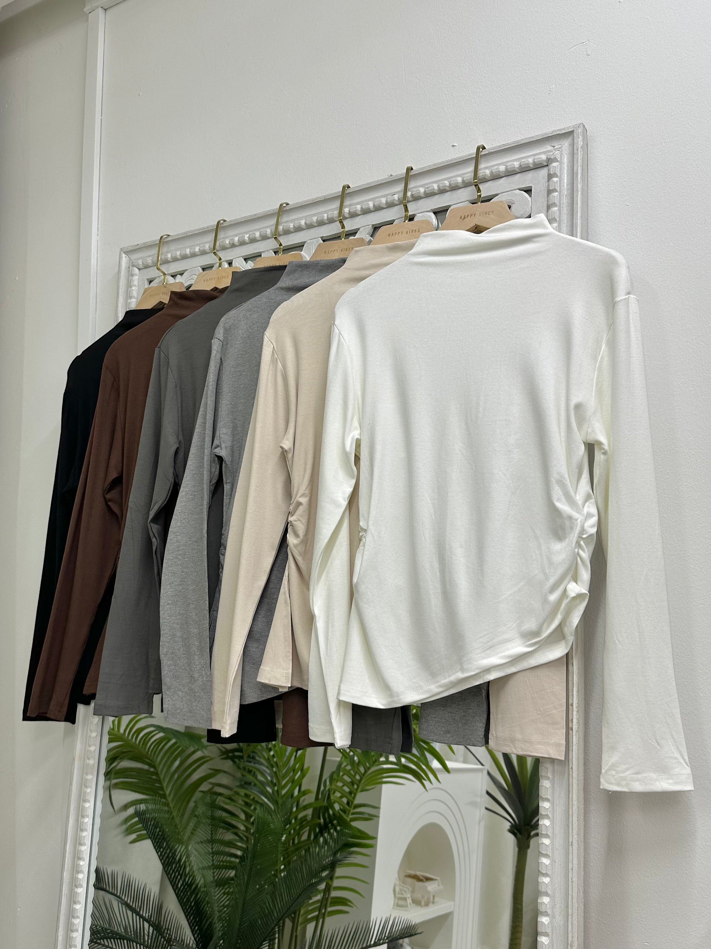 Asymmetrical Side Ruched Top