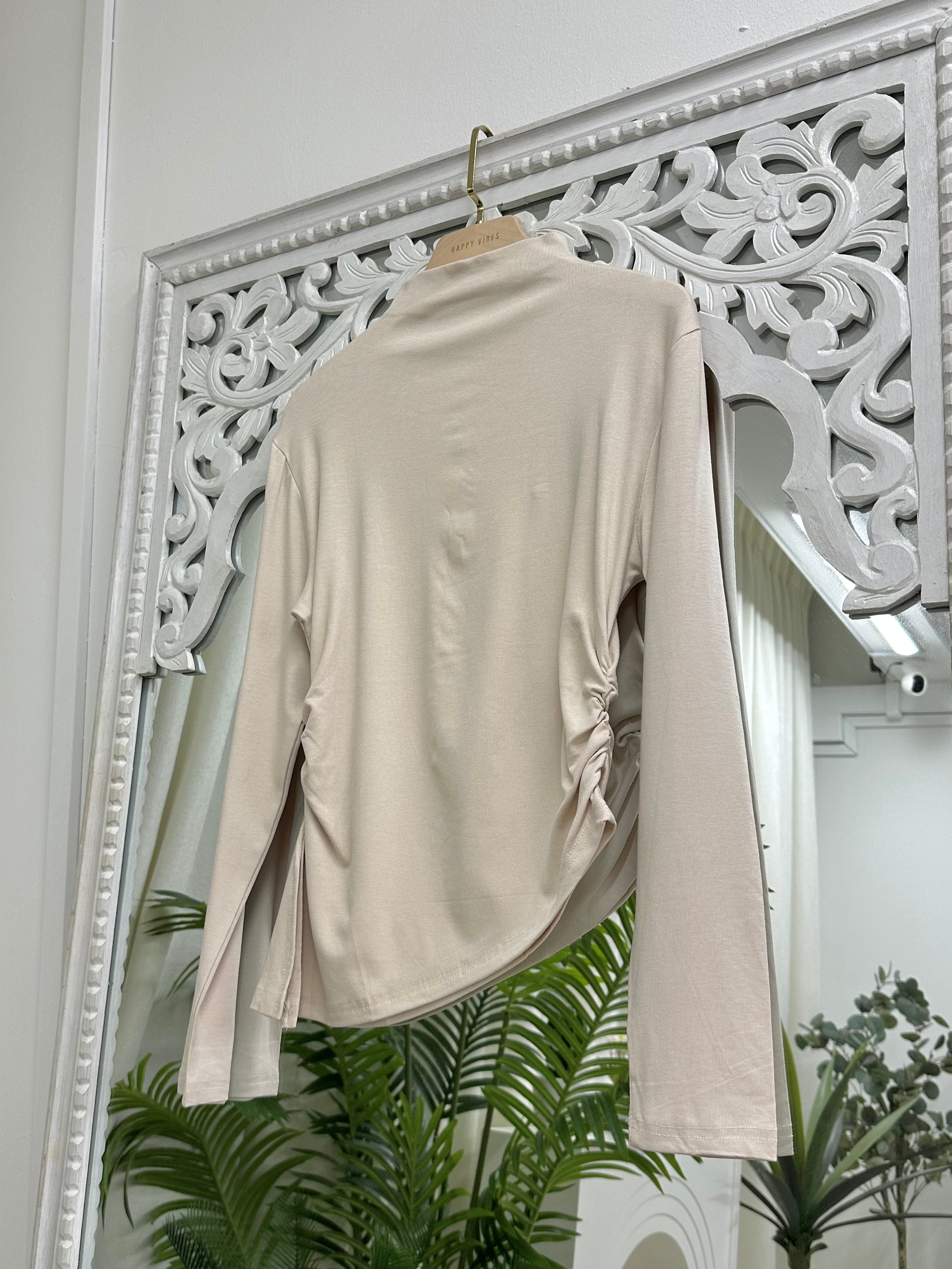 Asymmetrical Side Ruched Top