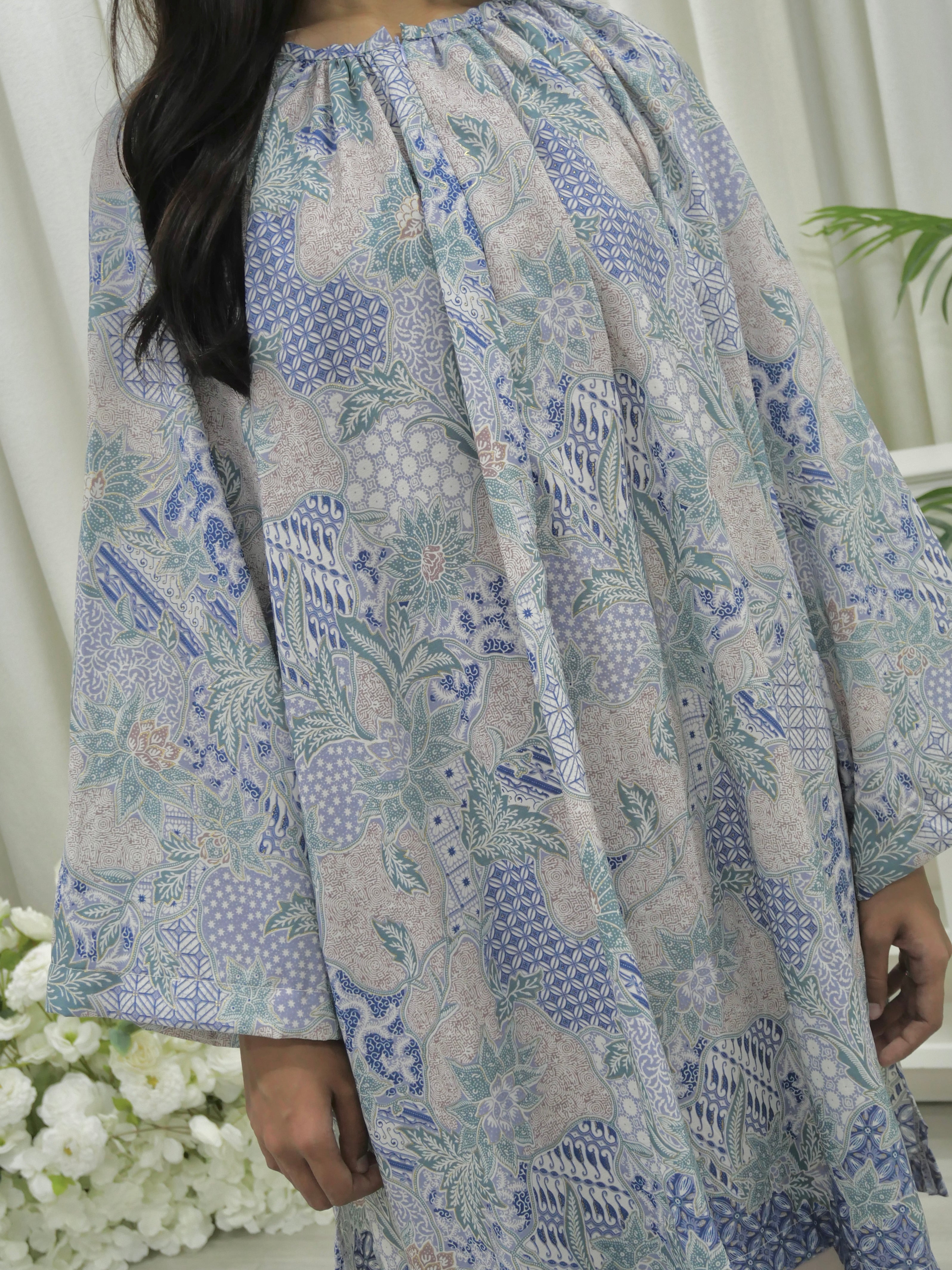 Raglan Sleeve Batik Tunic - Nursing Friendly
