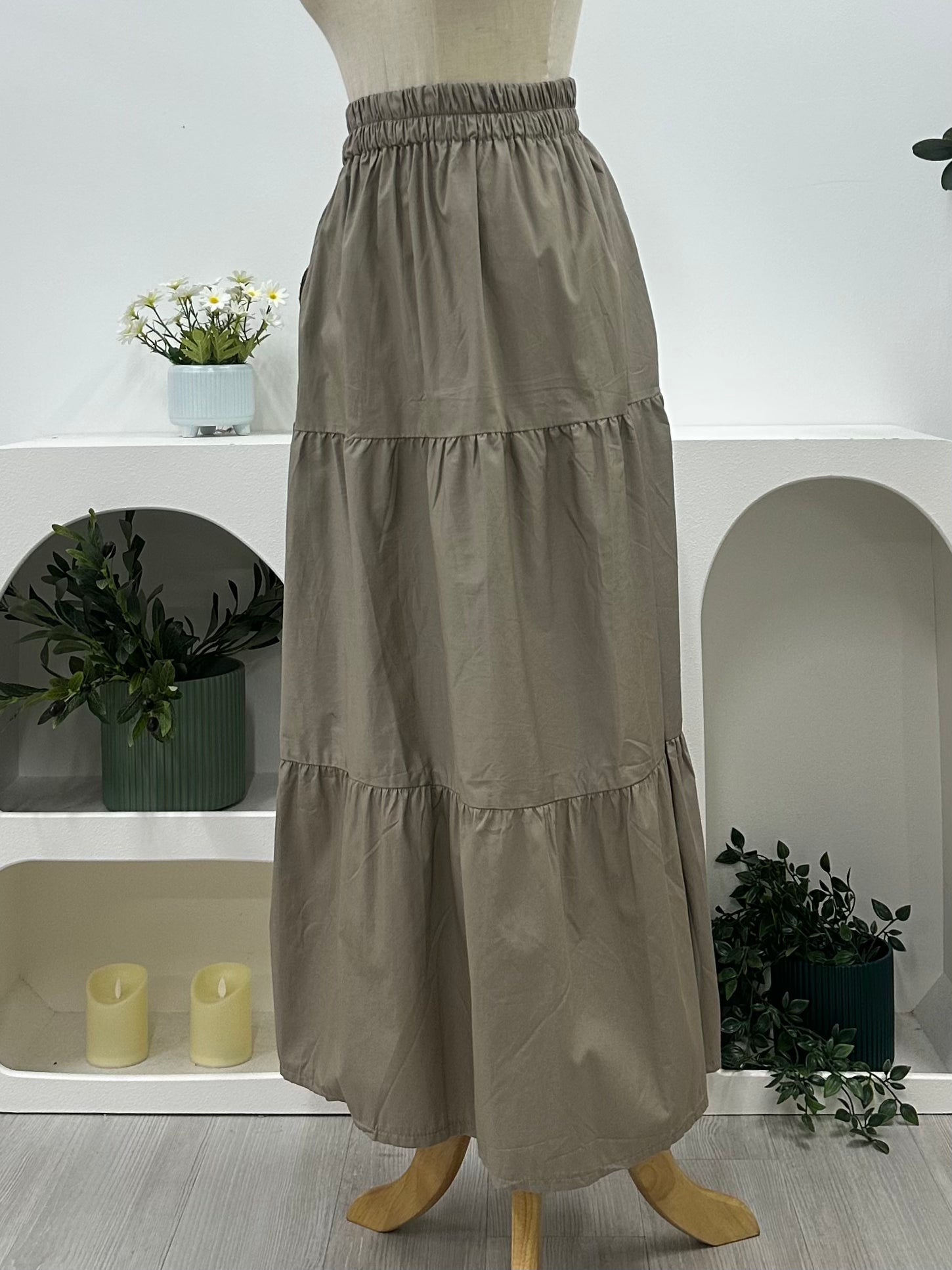 Alia Cotton Tiered Skirt