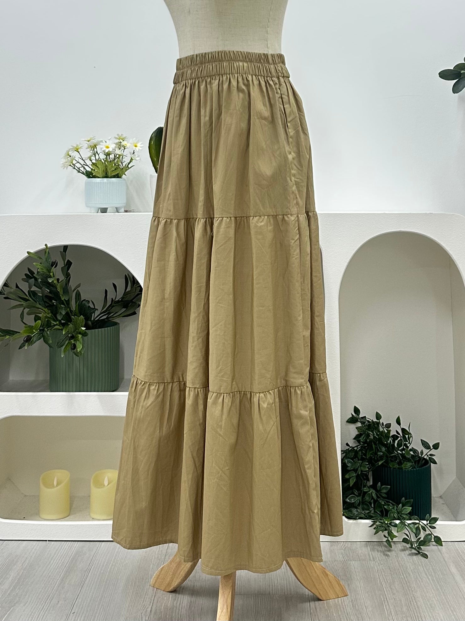 Alia Cotton Tiered Skirt