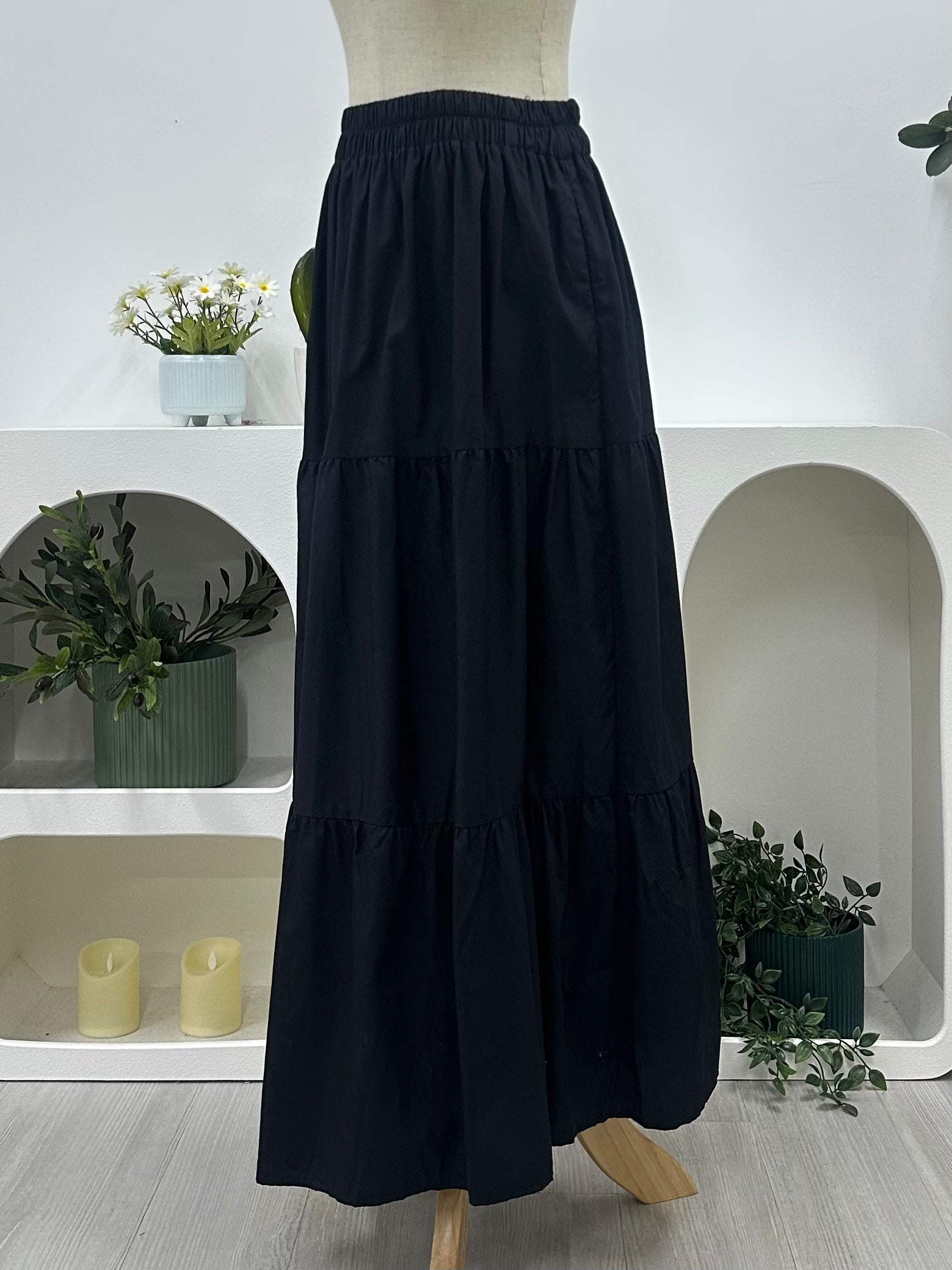 Alia Cotton Tiered Skirt