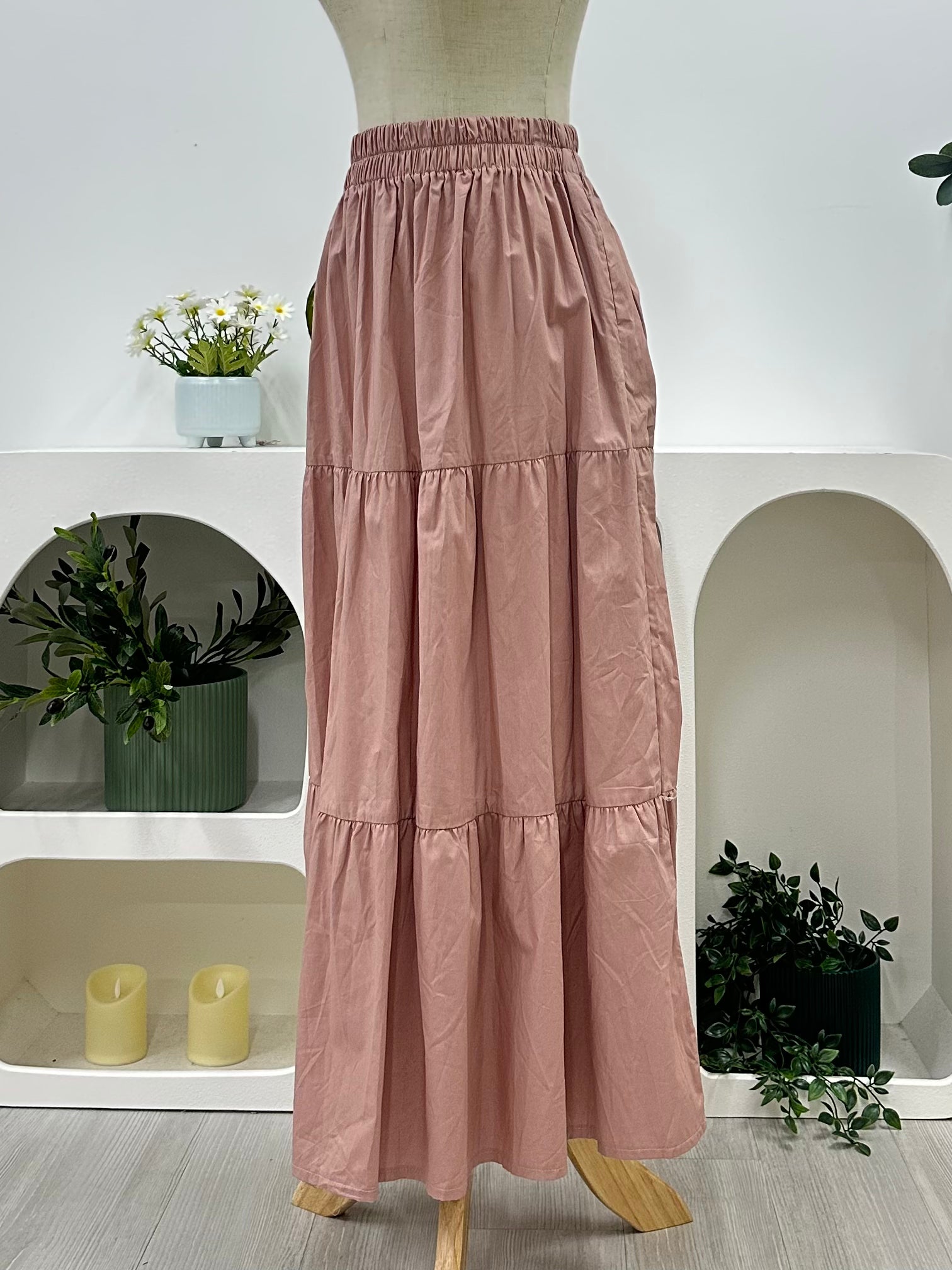 Alia Cotton Tiered Skirt